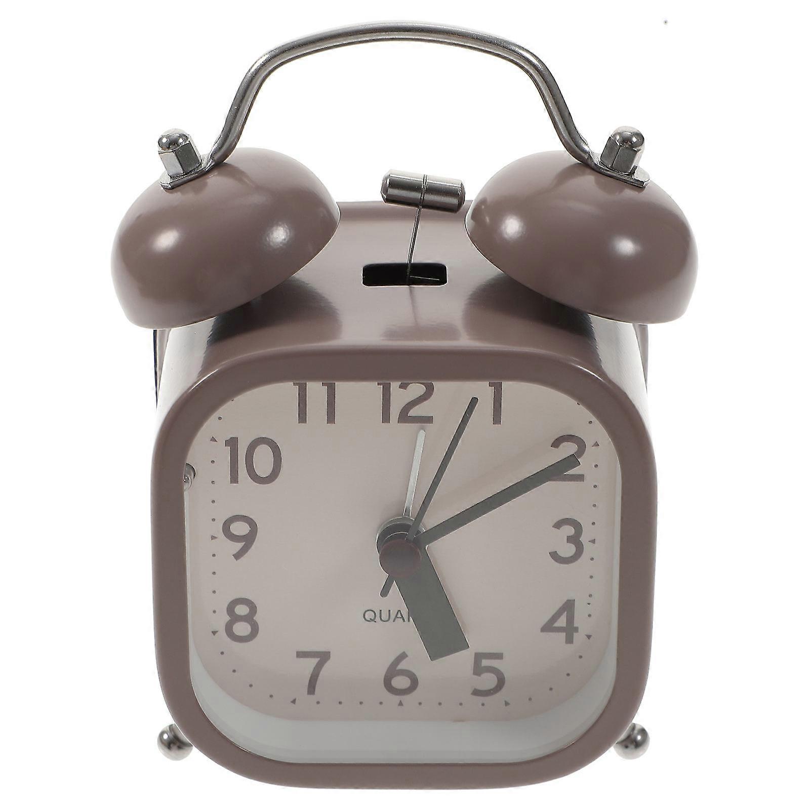 Wooden Alarm Clock Mini Wood Clock for Time Display 1Pcs Beige