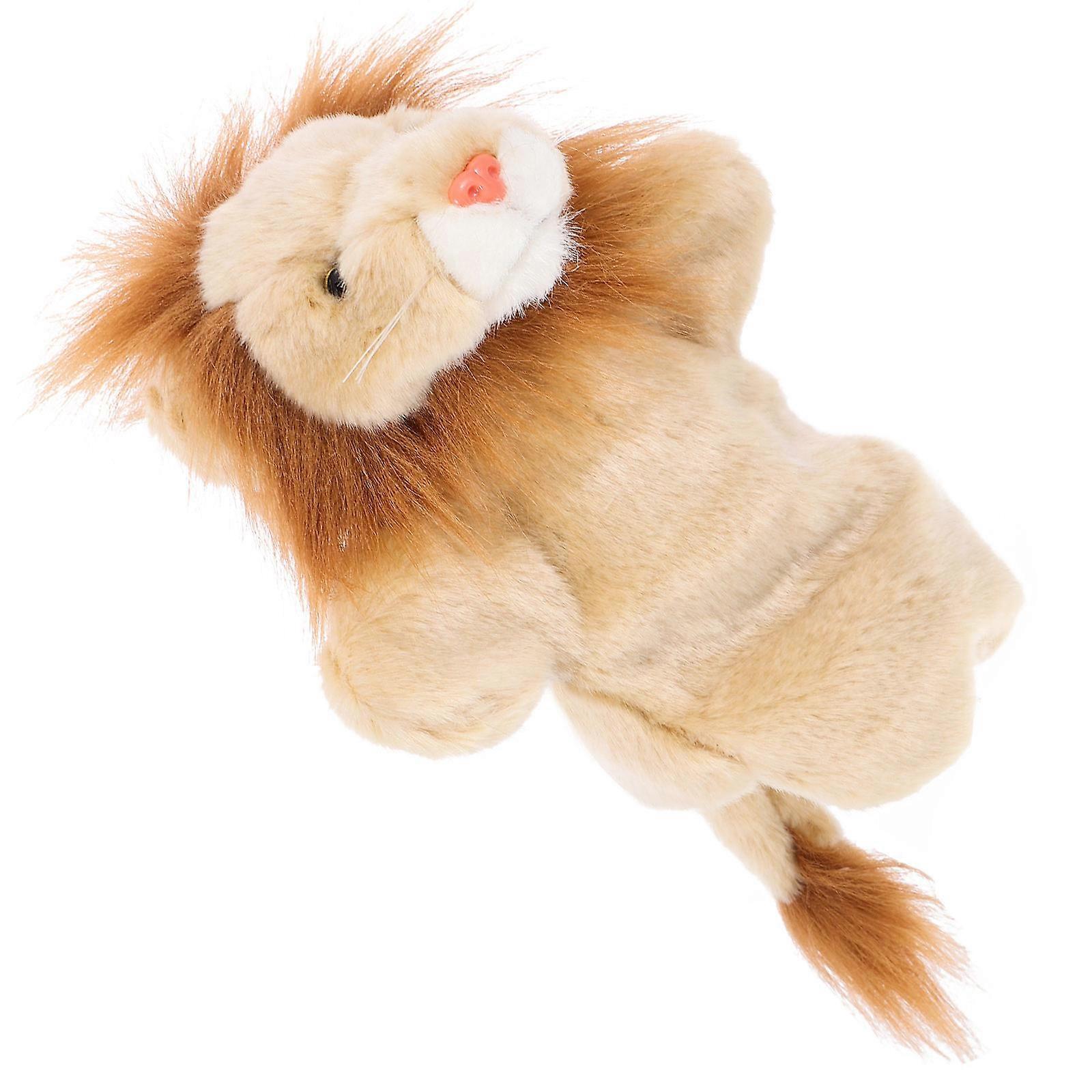 Storytelling Lion Hand Puppet Plush Toy for Kids 2Pcs Interactive Puppet