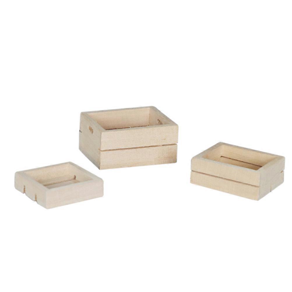 Frame Model Wooden Fruit Vegetable Box Container for Decor 6Pcs