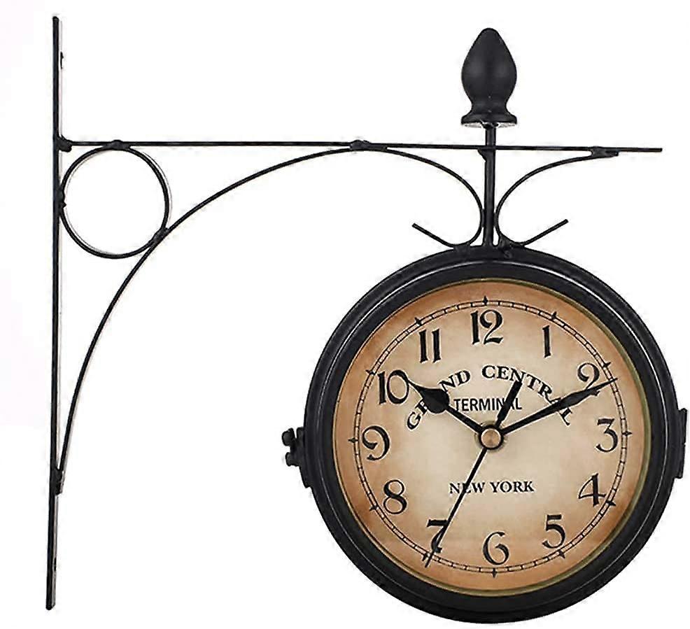 Double Sided Wall Clock Retro Outdoor Garden Wall Clock Indoor Garden Wall Clock Patio Yard