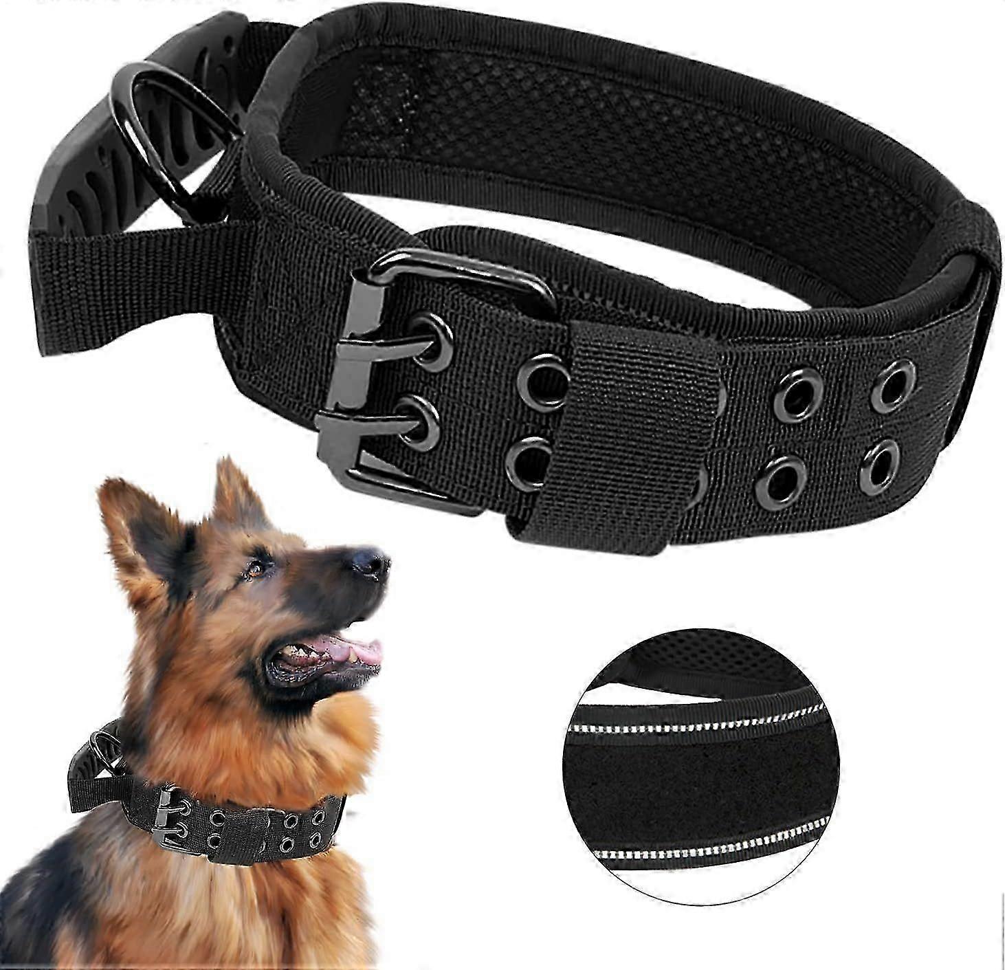 Améliorez le collier tactique pour chien avec poignée de commande. Collier pour chien en nylon rembourré doux