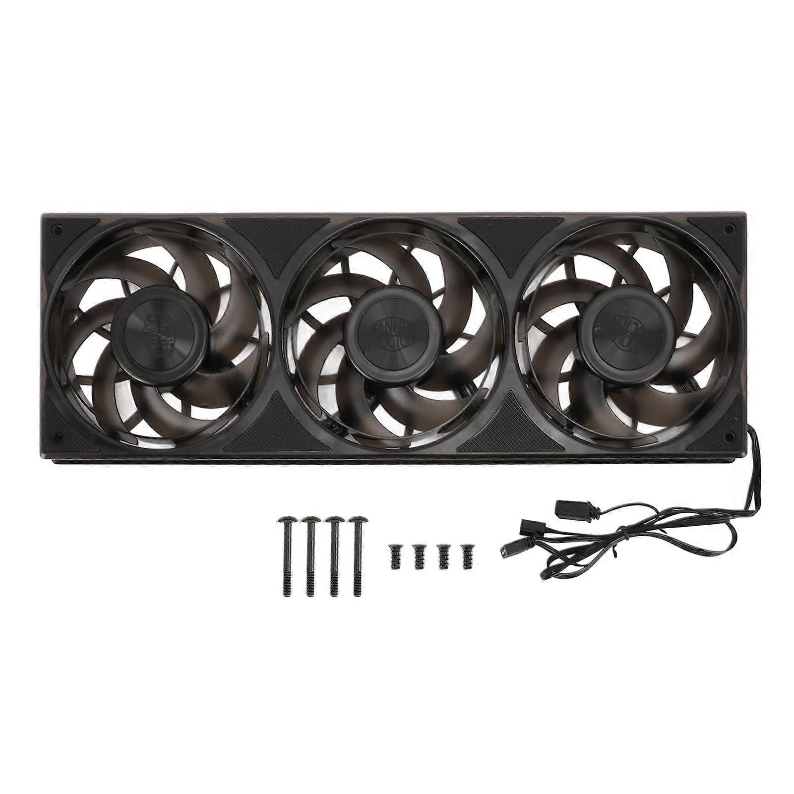 360mm 3 in 1 Computer Case Fan 5V ARGB 2200RPM 4 Pin PWM MFDB Dynamic Pressure Bearing 7 Blades Quiet Case Cooler Fan for PC Black