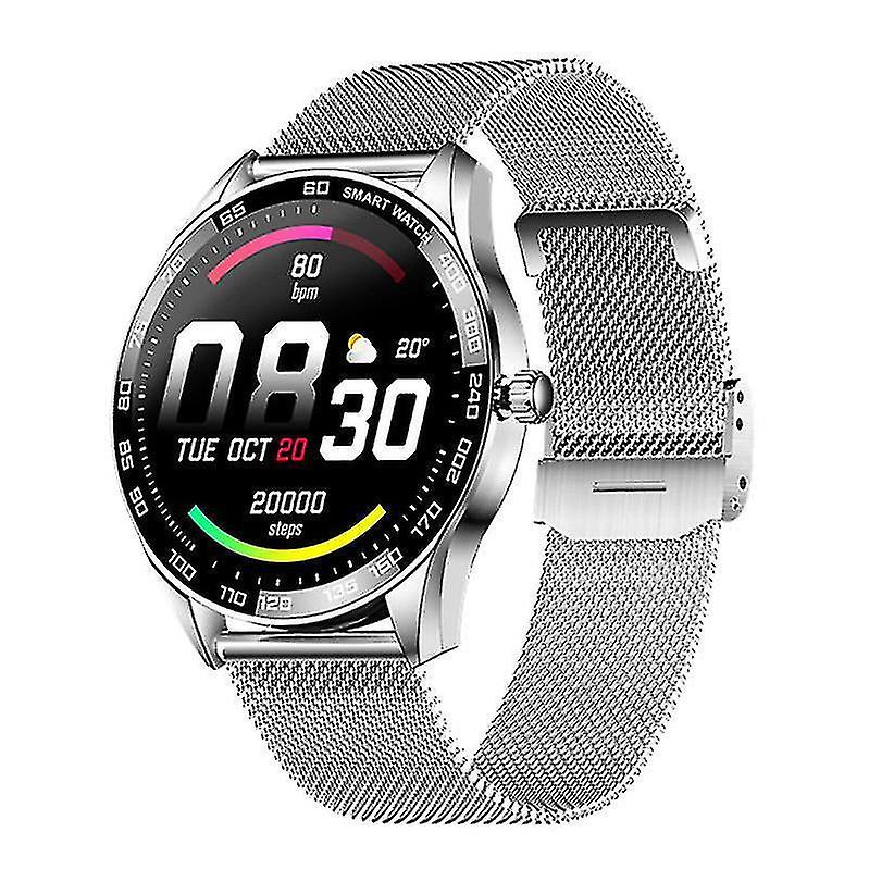 Activity Monitors Chronus Smartwatches Men Fitness Watch 1.32 Inch 8 Exercise Modes Fitness Tracker Silver