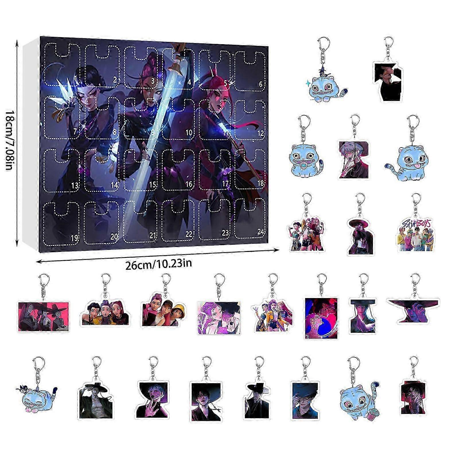 Σετ ημερολογίου Advent από ακρυλικό K-pop Demon Hunters 24 ημερών με δώρο έκπληξη για θαυμαστές και παιδιά