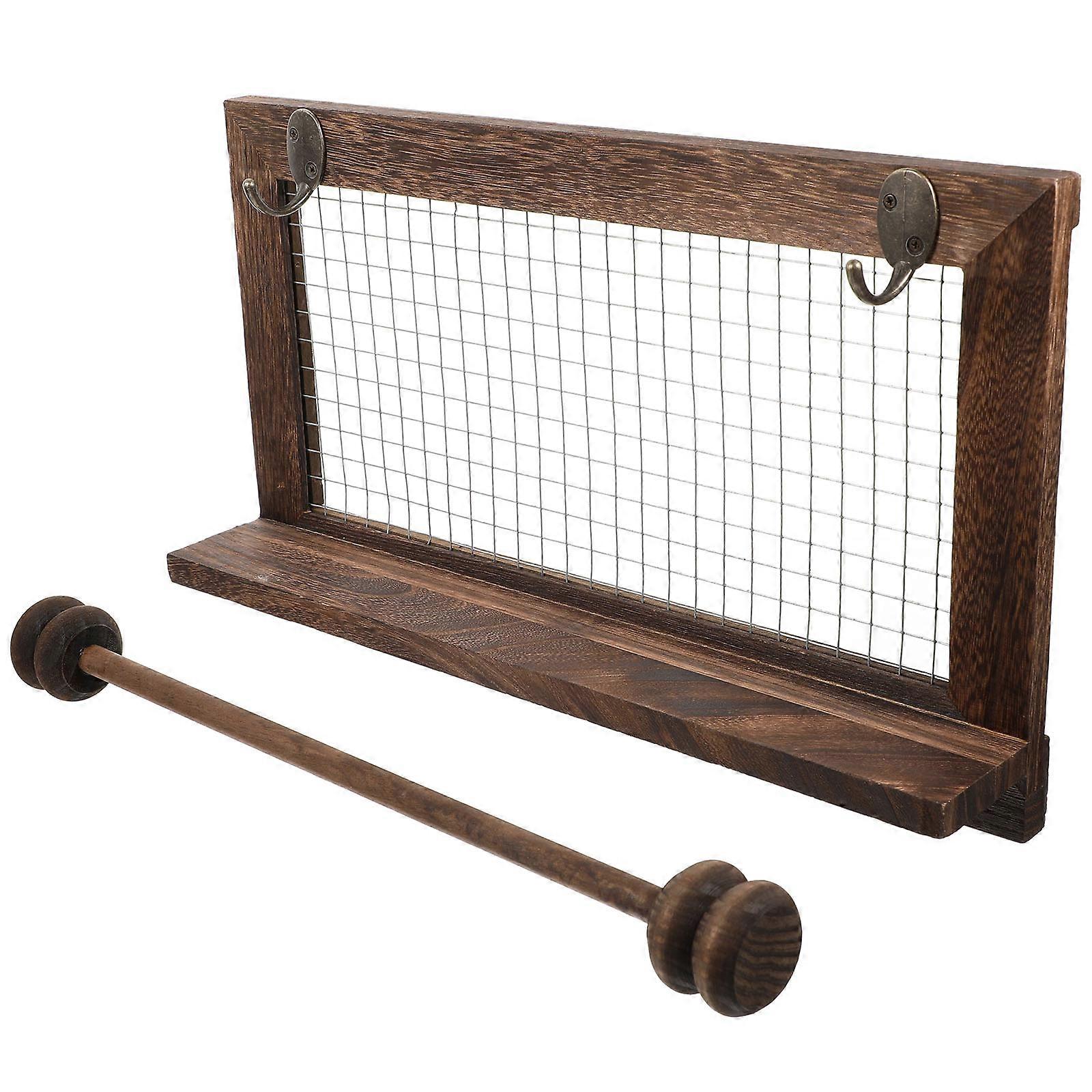 Brown Wooden Wall Storage Rack Shelf for Storage Use