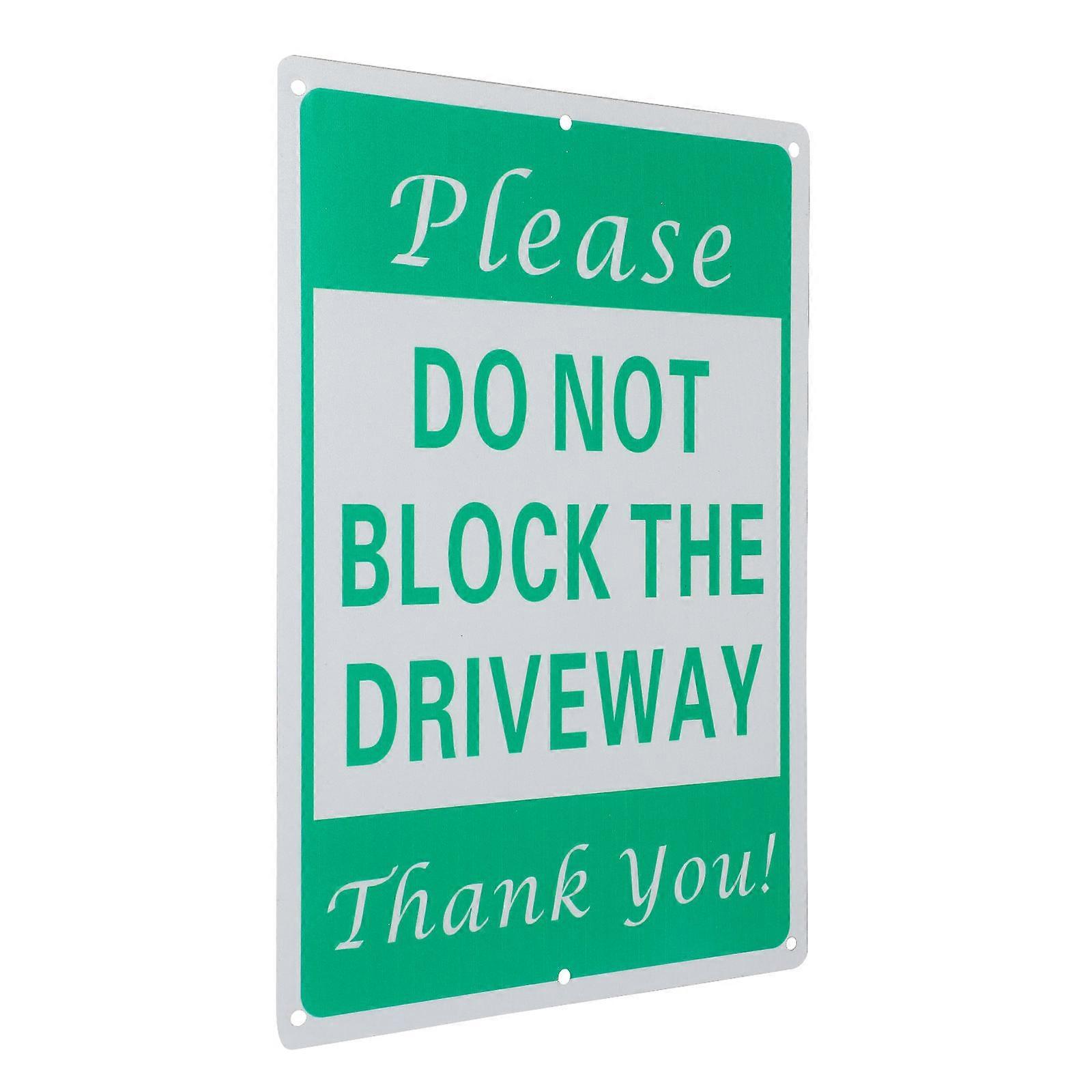 Do Not Block Driveway Sign Durable Aluminum for Outdoor No Parking Reminding Sign