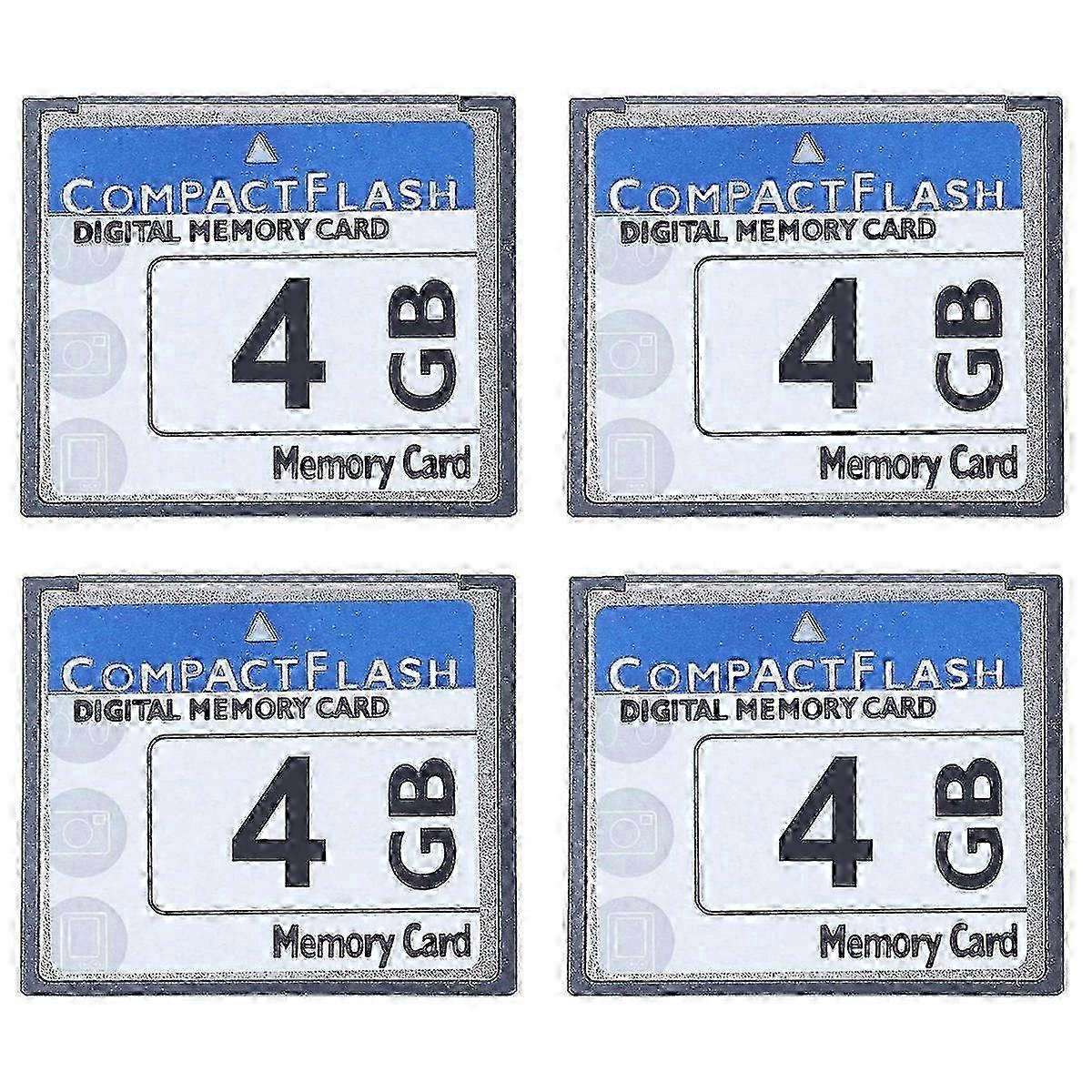 4-Pack 4GB Compact Flash Memory Cards for Cameras, Advertising Machines, and Industrial Computers