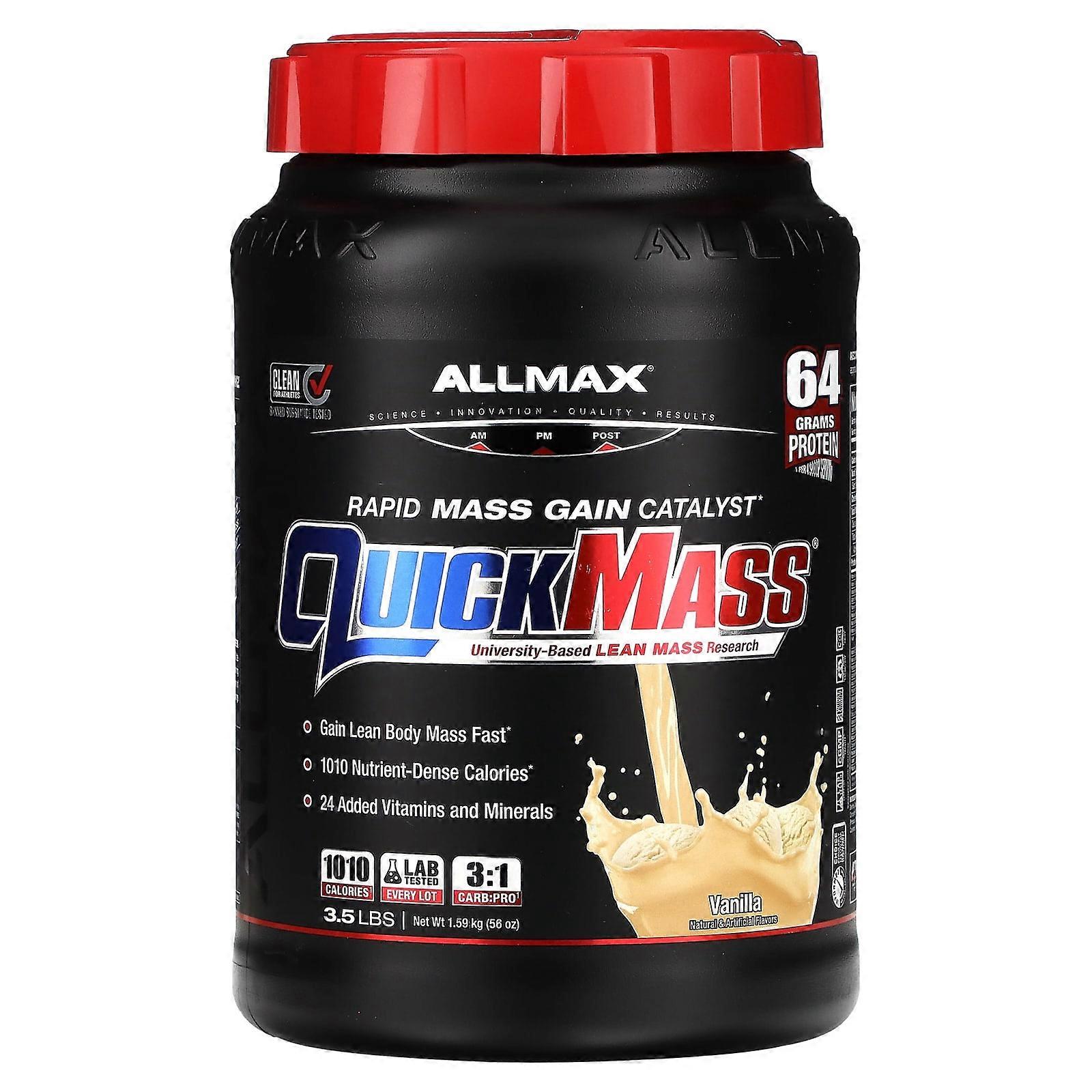 ALLMAX, Quick Mass, Rapid Mass Gain Catalyst, Vanilla, 3.5 lbs (1.59 kg)