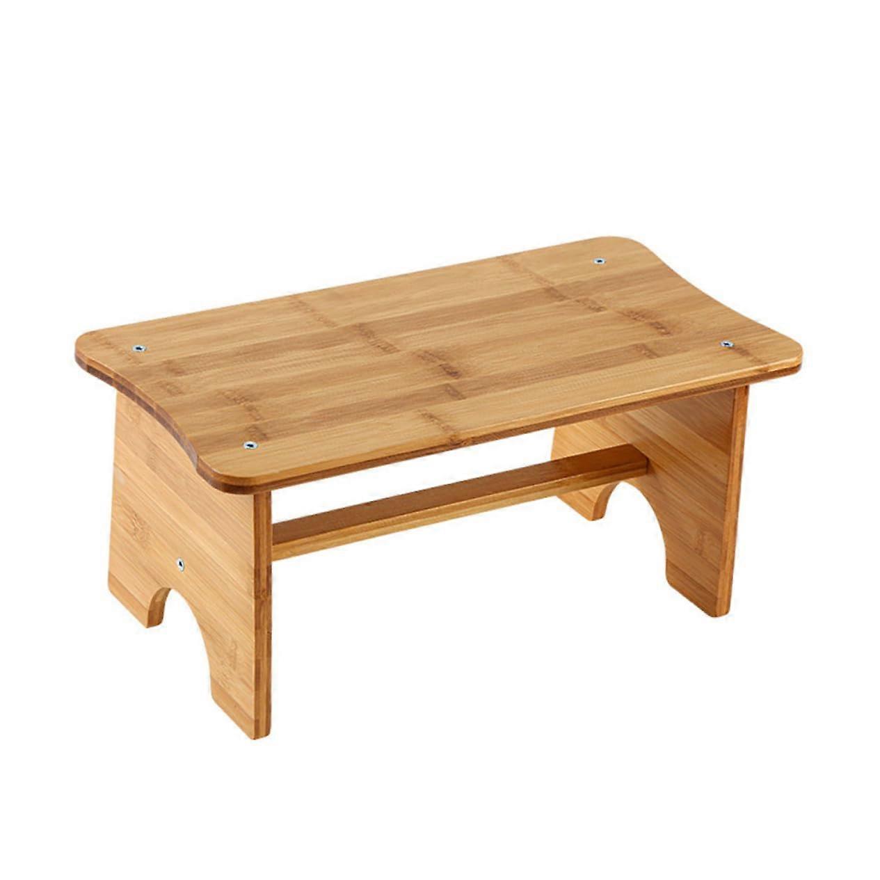 Antiskid Wooden Footstool Rectangular Step Stool For Bathroom/Office NonSlip Lightweight Footrest For Squatting