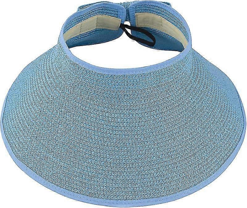 Ladies Sun Hat With Wide Brim, Foldable Sun Visor, Beach Hat, Hollow Tip Shape, Cap Circumference 56-58 Cm (blue)