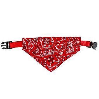 Pet Collar Bandana Adjustable Breathable Skin Friendly Triangular Print Dog Collar with Scarf for Ca