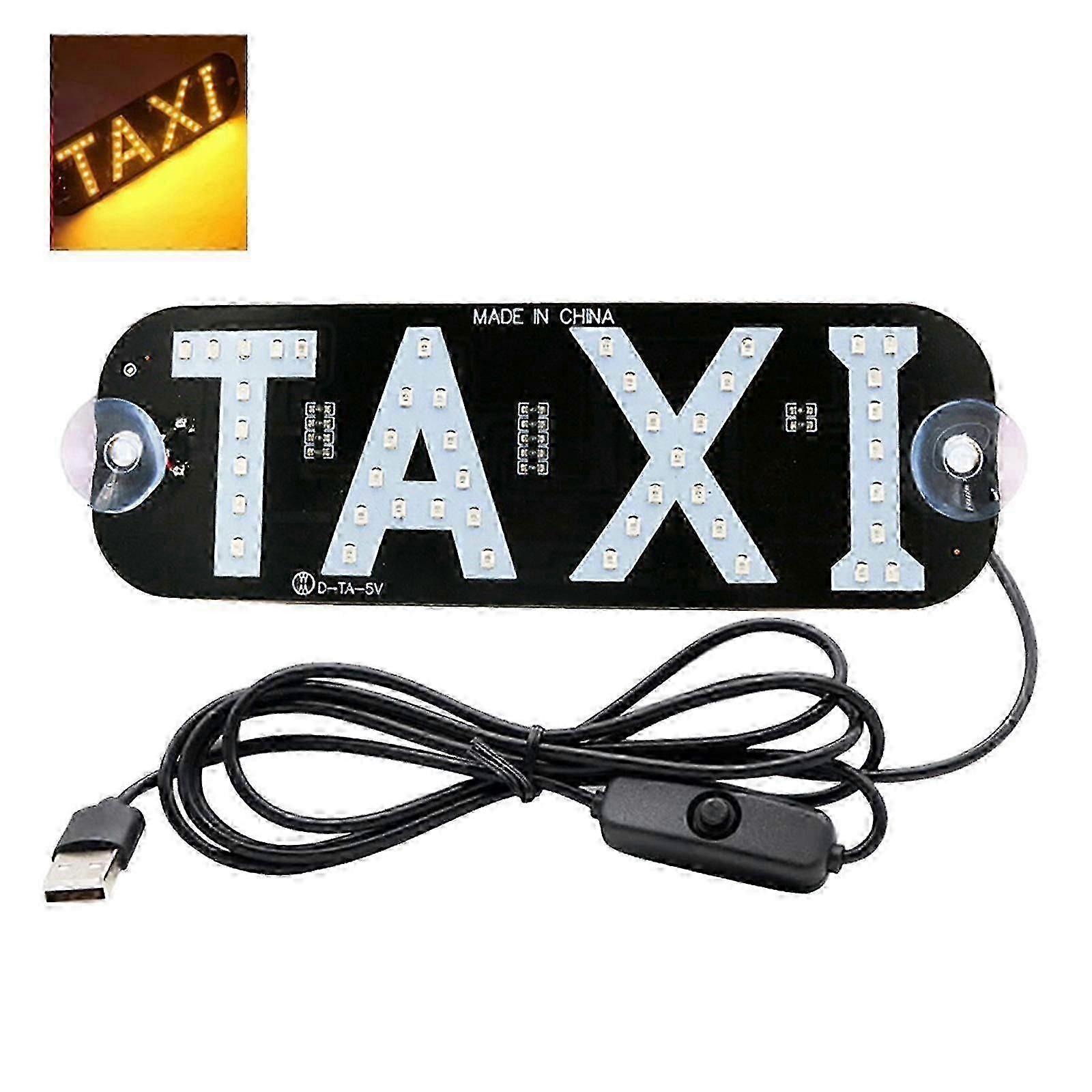 LED Sign Decor,Taxi Flashing Suction on Car Window with USB and On/Offf Switch Taxi Light Lamp Taxi Sign