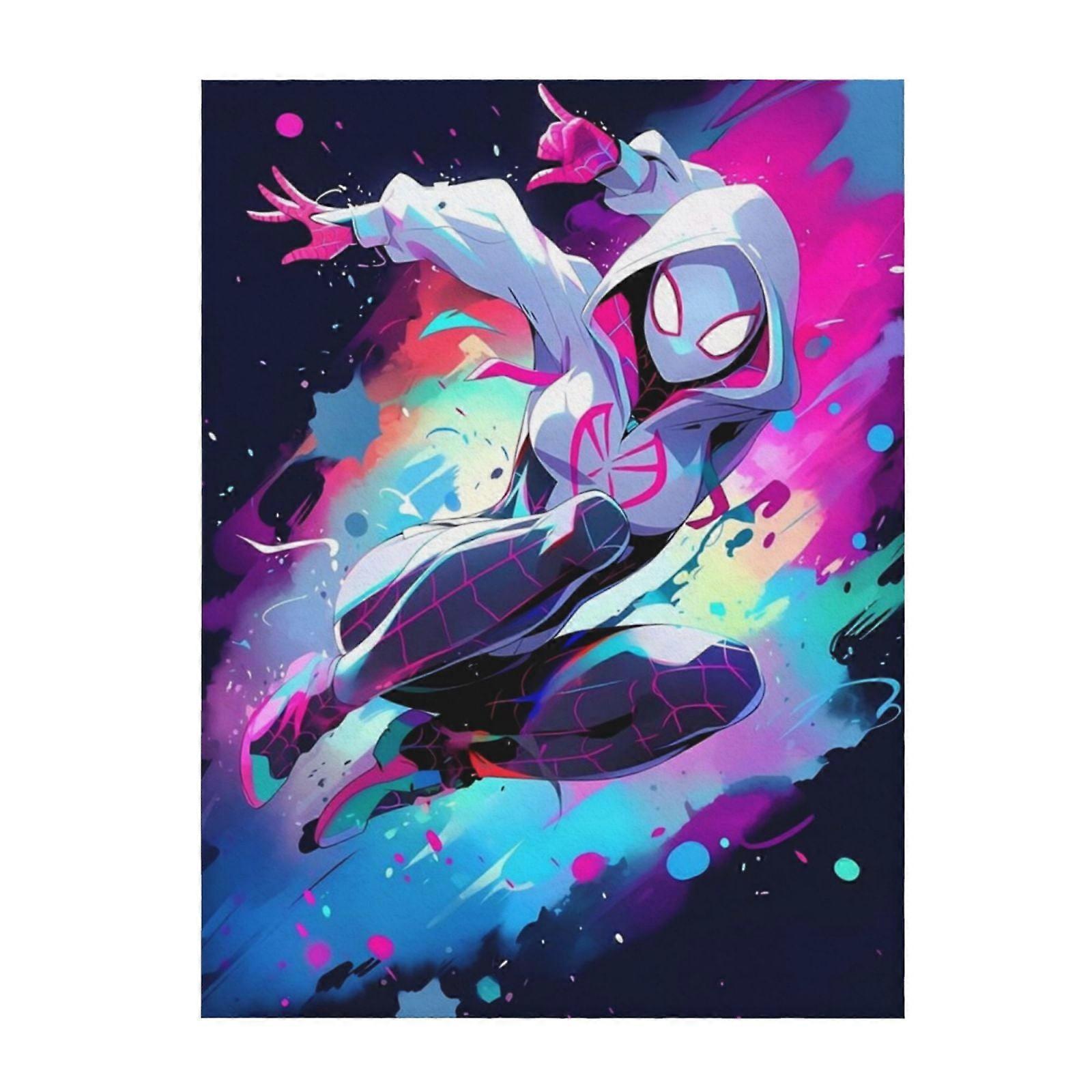 Couverture douce et confortable Into The Spider-Verse en flanelle légère et chaude pour canapé-lit 127 x 101 cm