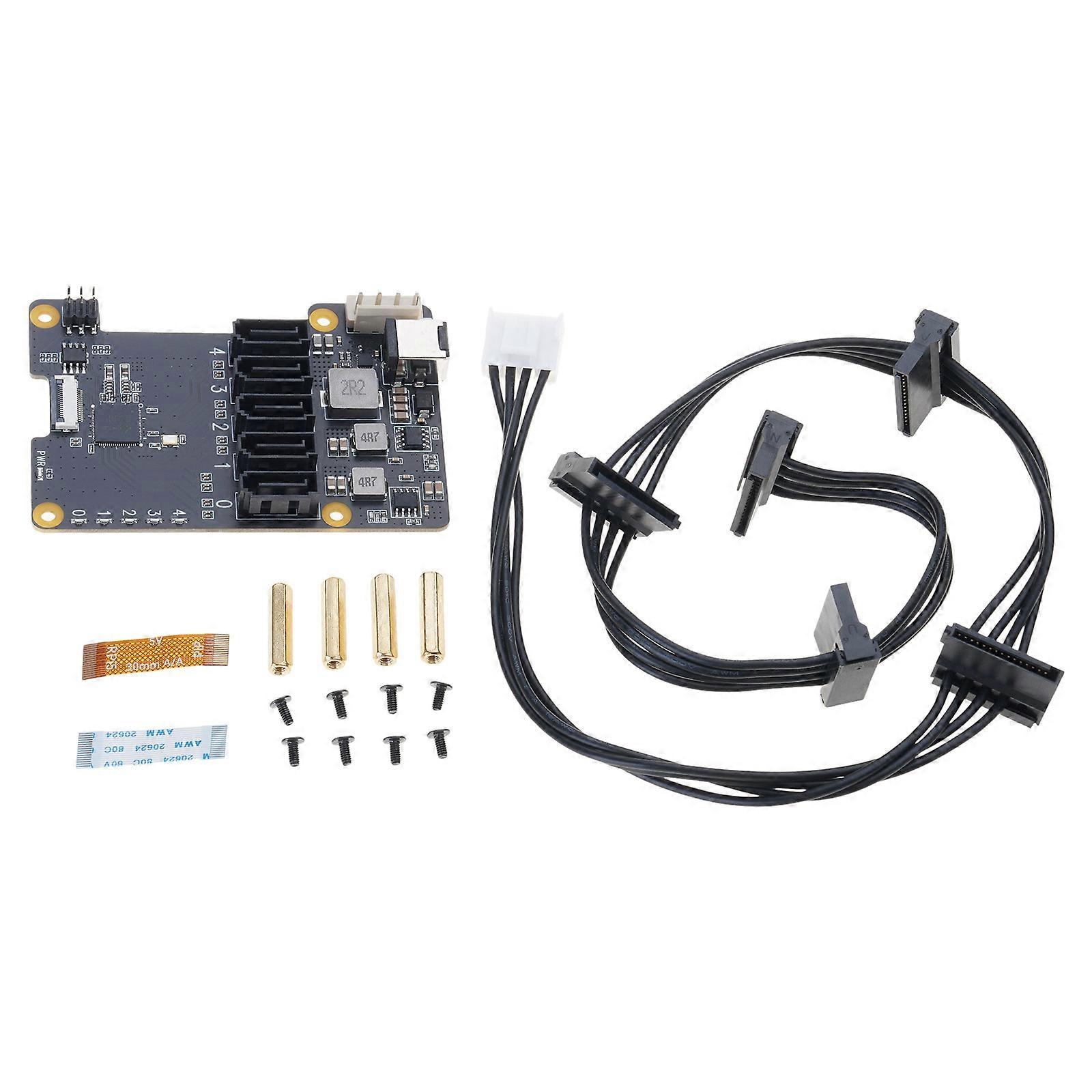 X1009 5 Port Expansion Board Enhances For RPi 5 5B Setups Multiple Port  Adapter Board Up To 5Gbps Speed Multicolor