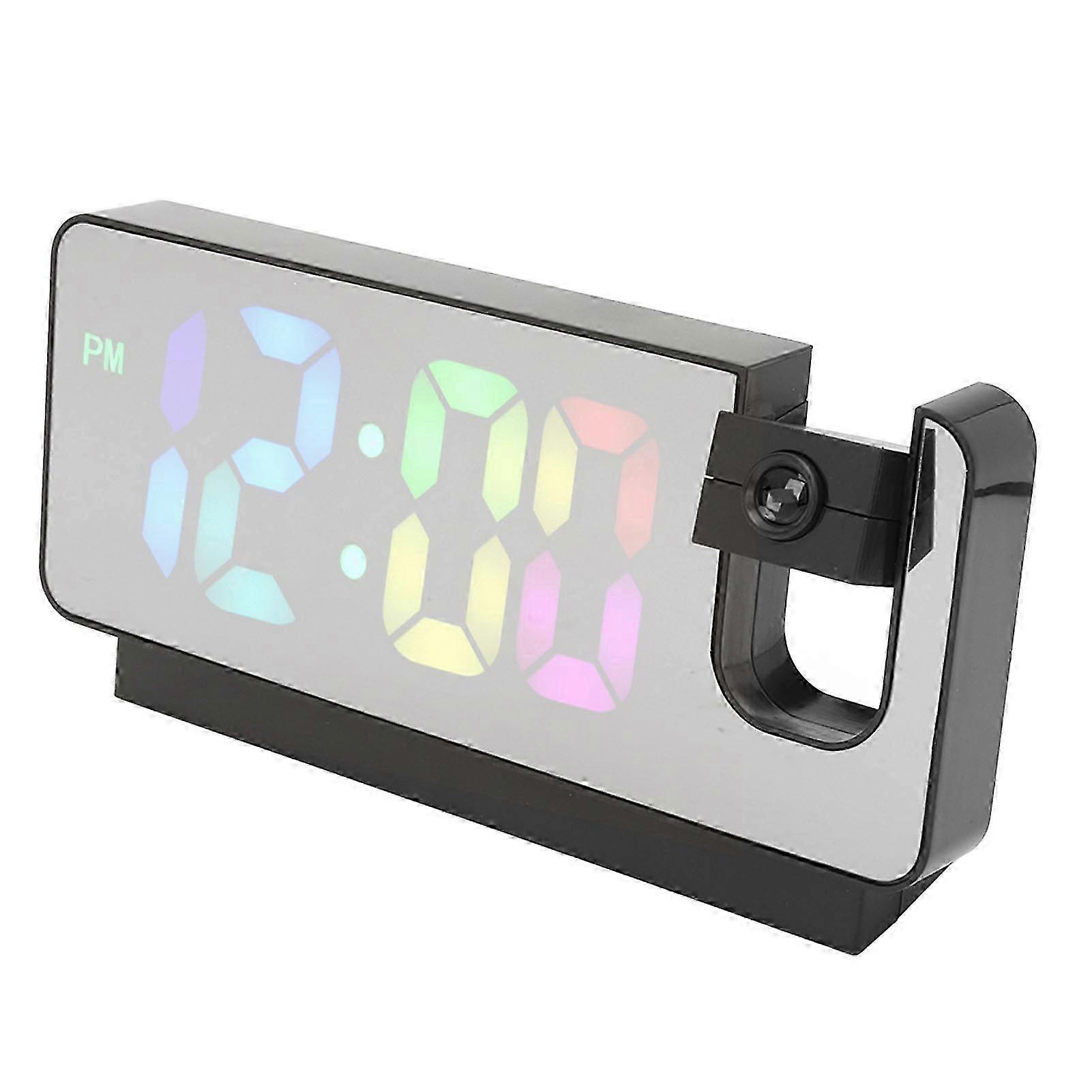 Digital Alarm Clock Temperature Display Calendar Snooze Mute Voice Activated Mode LED Mirror Projection Alarm Clock