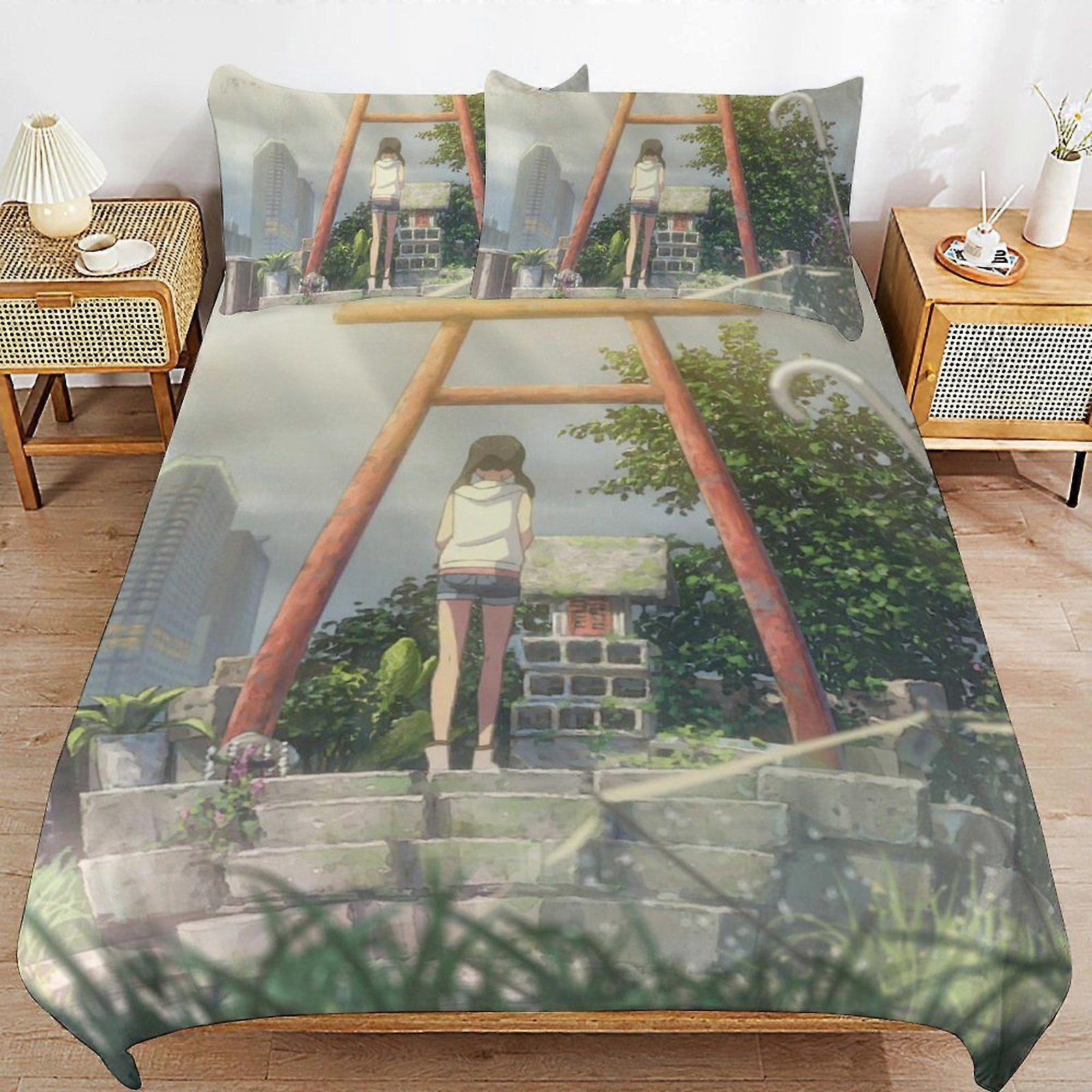 E430 Weathering with You Premium Fabric Design Soft Feel Easy Zipper Closure Durable Duvet Cover Sets for Restful Nights F430