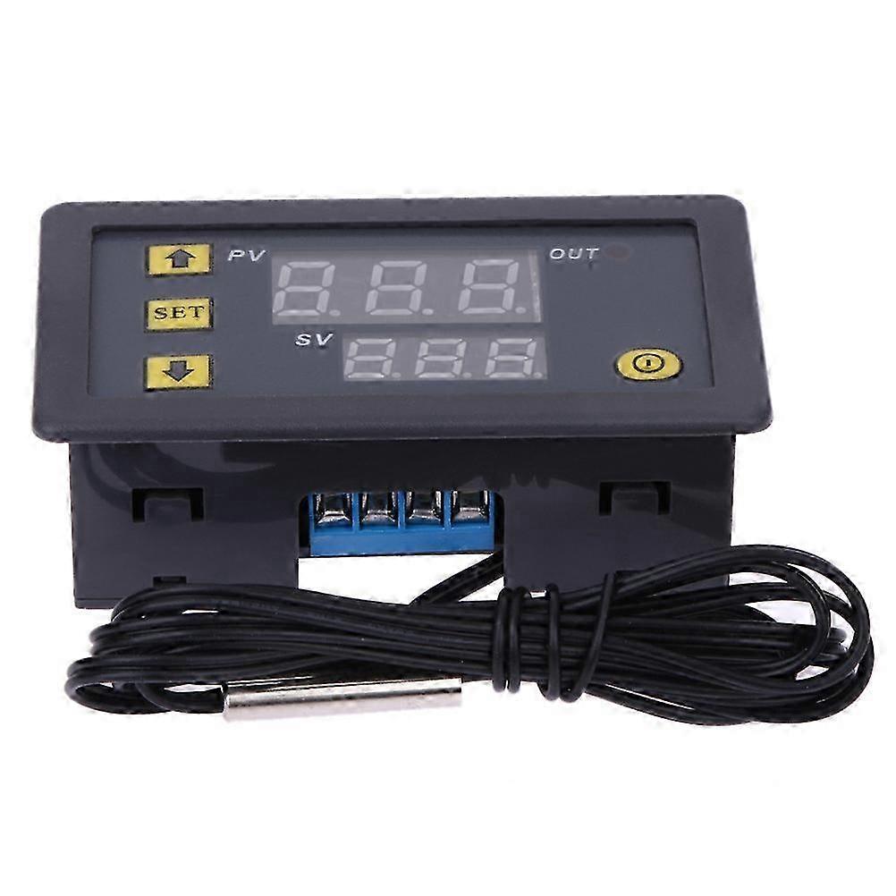 Black 24V Digital Temperature Controller with High Precision Digital Display for Home, Office, or Store
