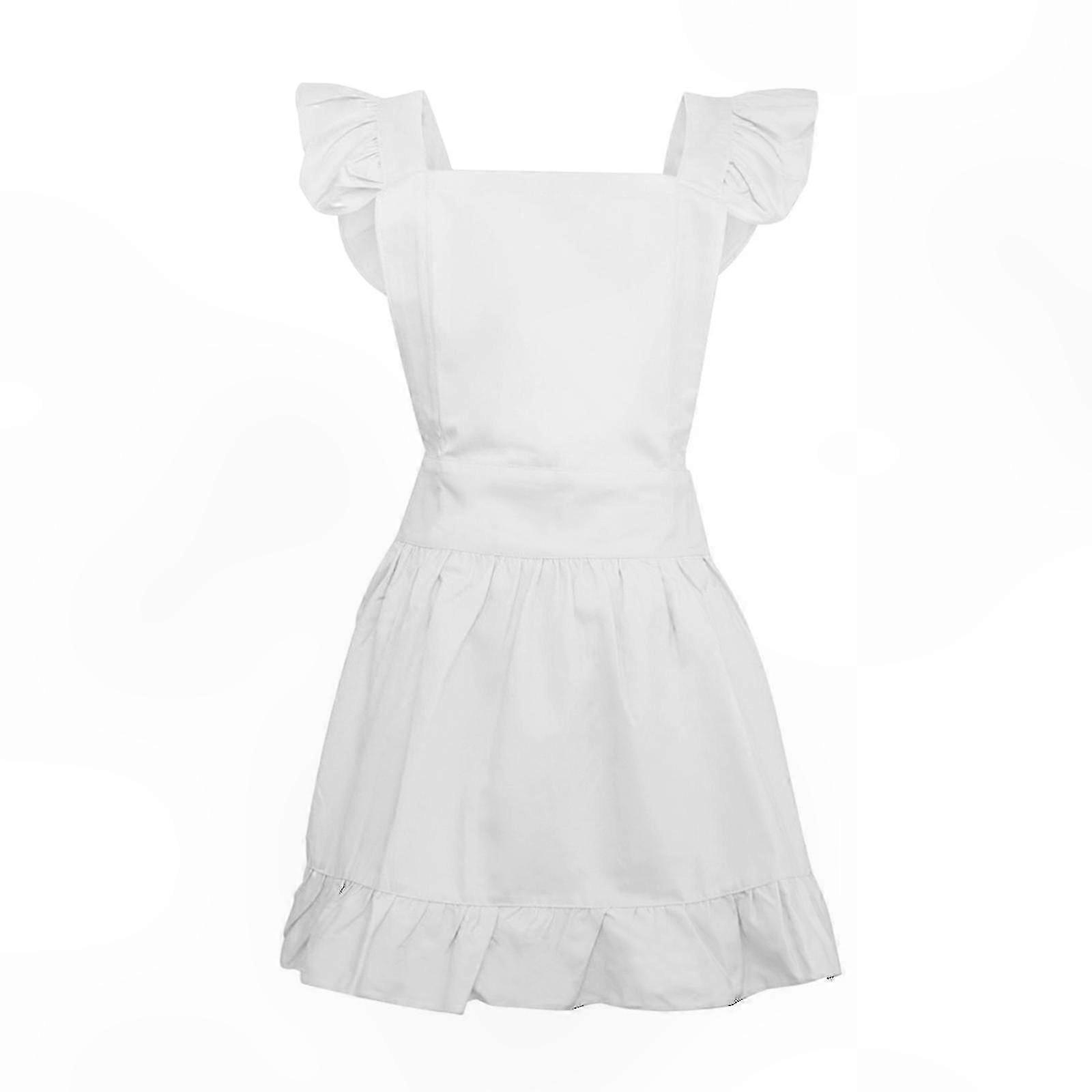 Vintage White Apron for Cooking, Baking, and Cleaning