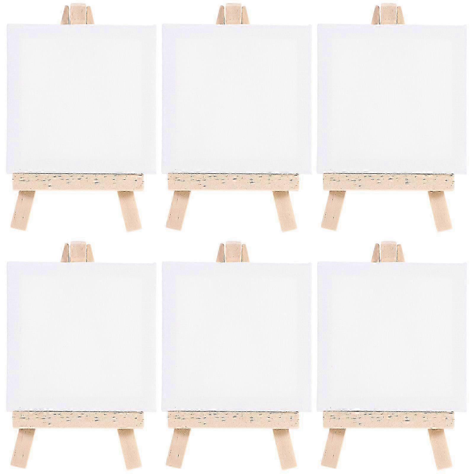 6 Sets Small Easel Stand Mini Wooden Easel Mini Art Canvas Small Wooden Easel Small Painting Canvas hwy SH