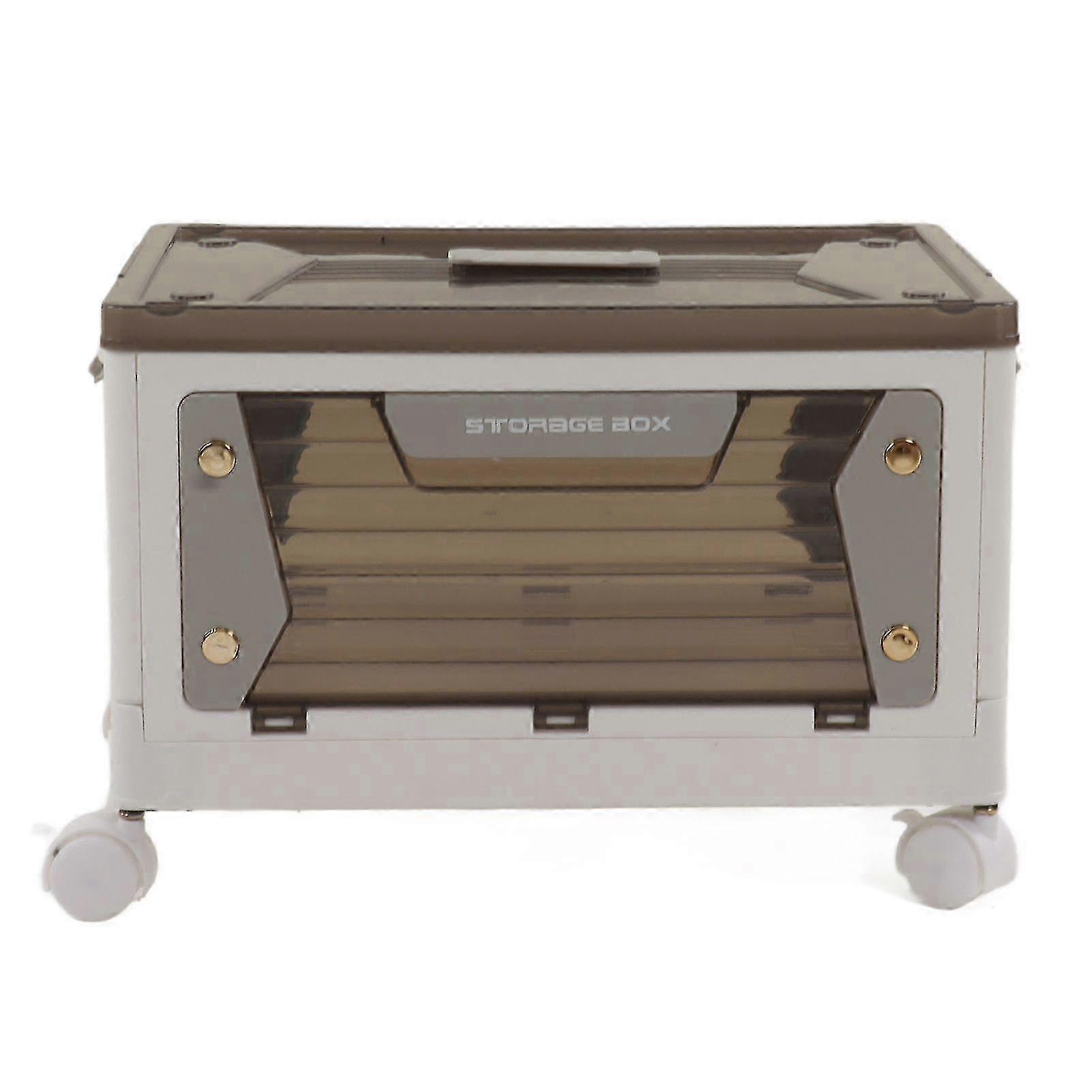 Stackable Folding Storage Box Bin with Bottom Wheels Foldable Storage Organizer Container One Layer