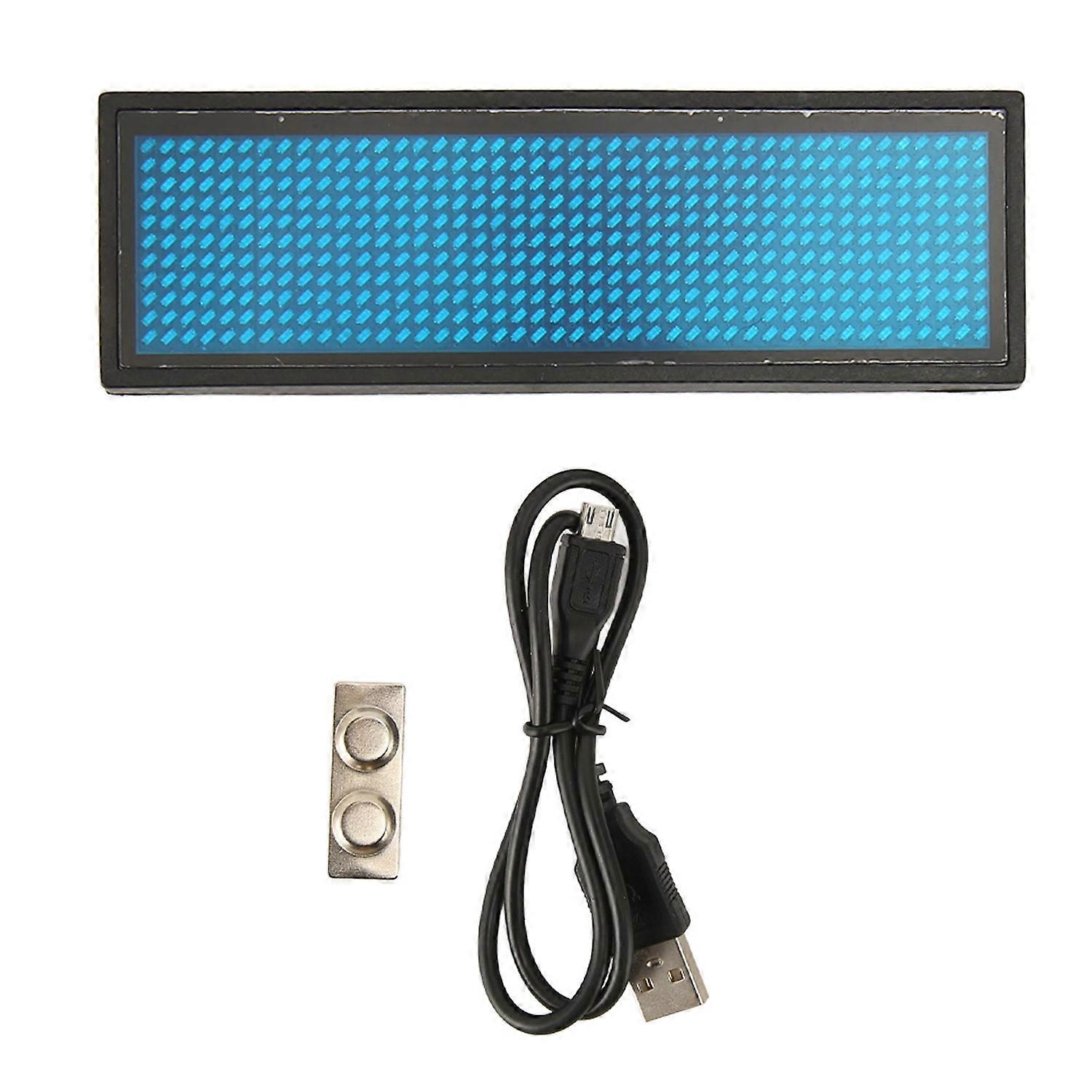 LED Name Badge Tag Scrolling Blue Programmable 4 Brightness with Magnet Business Card Screen for Hot