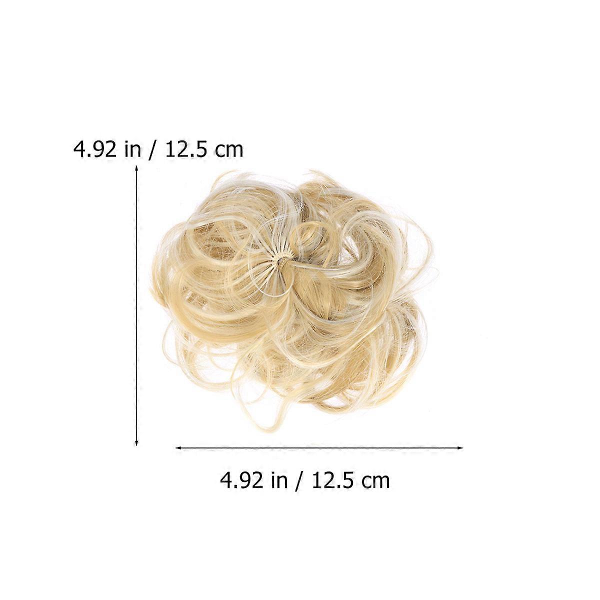 Elastic Wave Curly Hair Extension Bun for Decoration Golden Synthetic