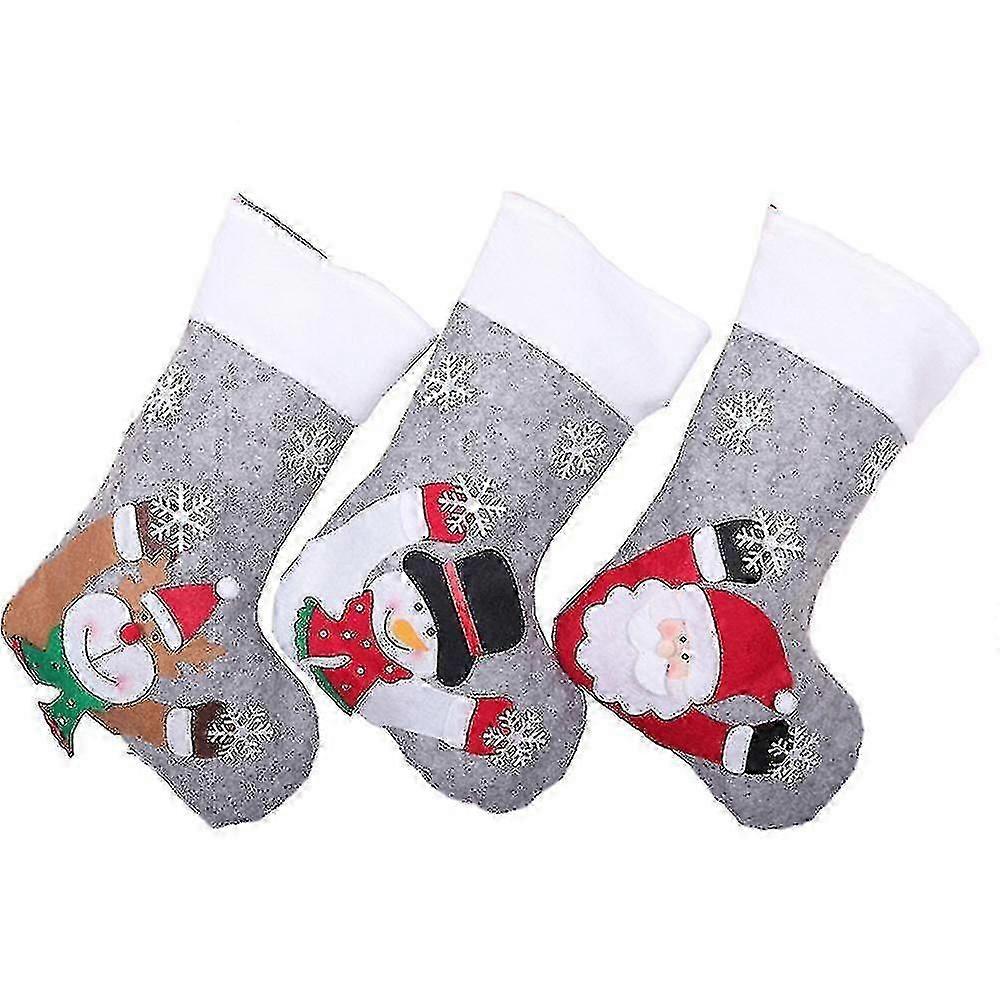 3 stk ledet julen hengende strømper julestrømper jul