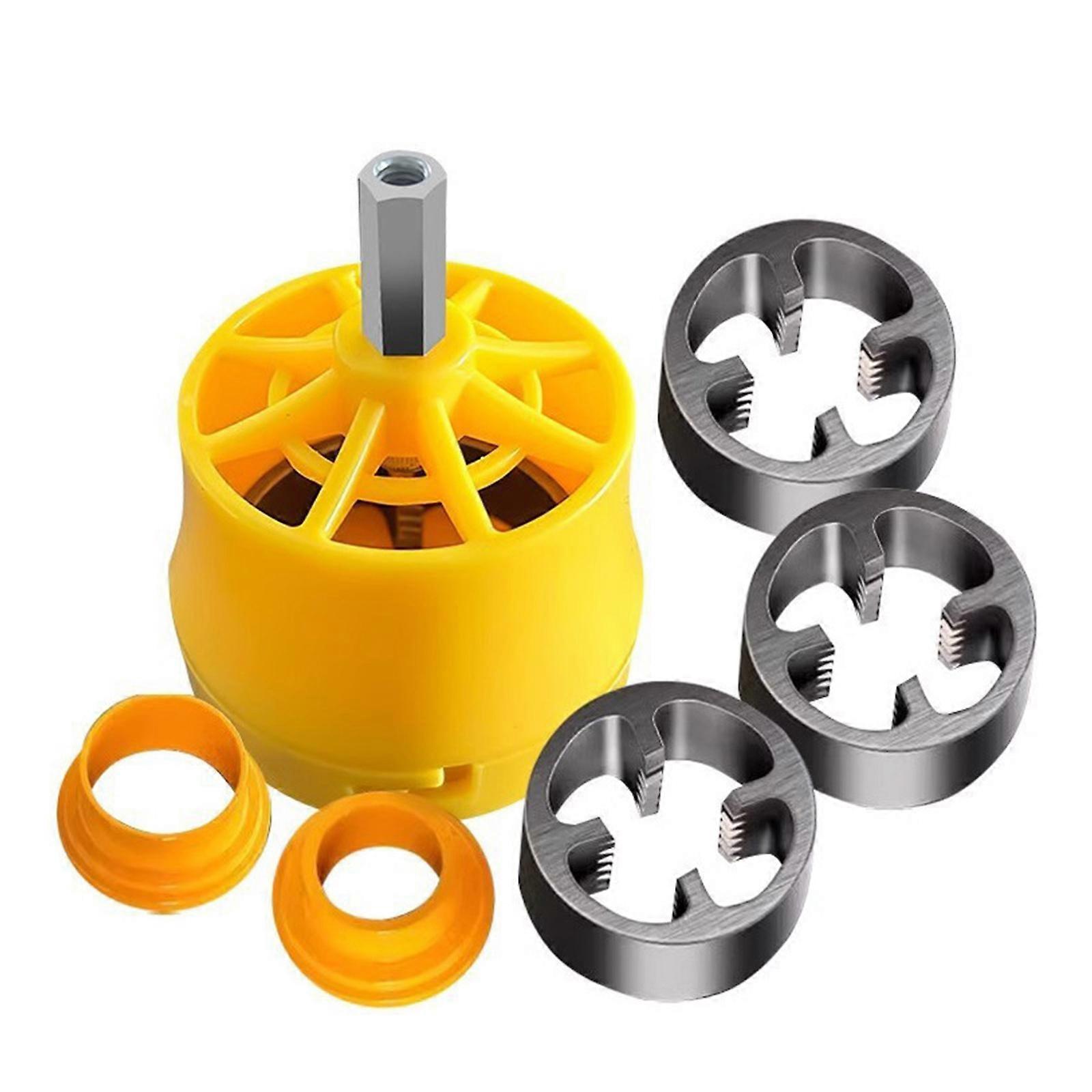 7Pcs Water Pipe Thread Plate Set Manual Pvc Water Pipe External Thread Tapping Smooth Thread Maker Tool Pipe Threader Multicolor