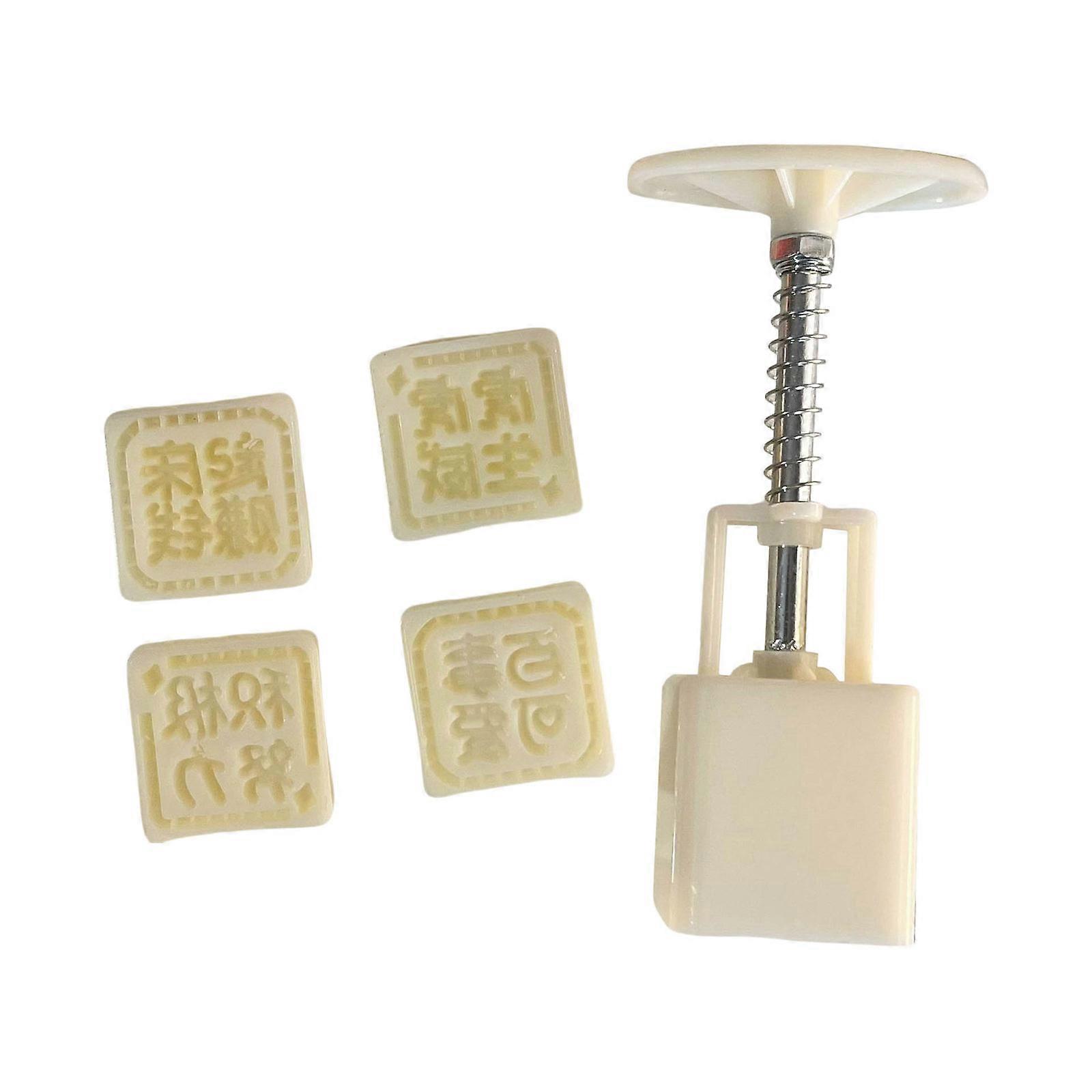 Dessert Molds Pastries Making Molds Chinese Character Shape Baking Dessert Maker ABS Texture Dessert Press for Baking Multicolor