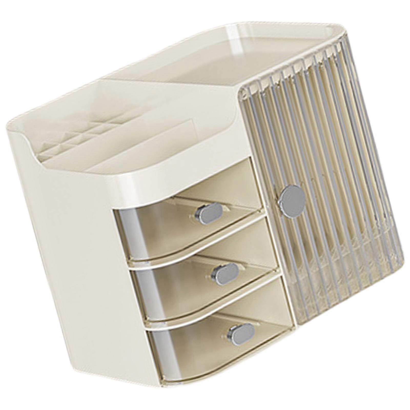 Large Makeup Organizers With Drawers Portable Makeup Organizers Stand Box With Ample Storage And Clear Viewing Lid  white through