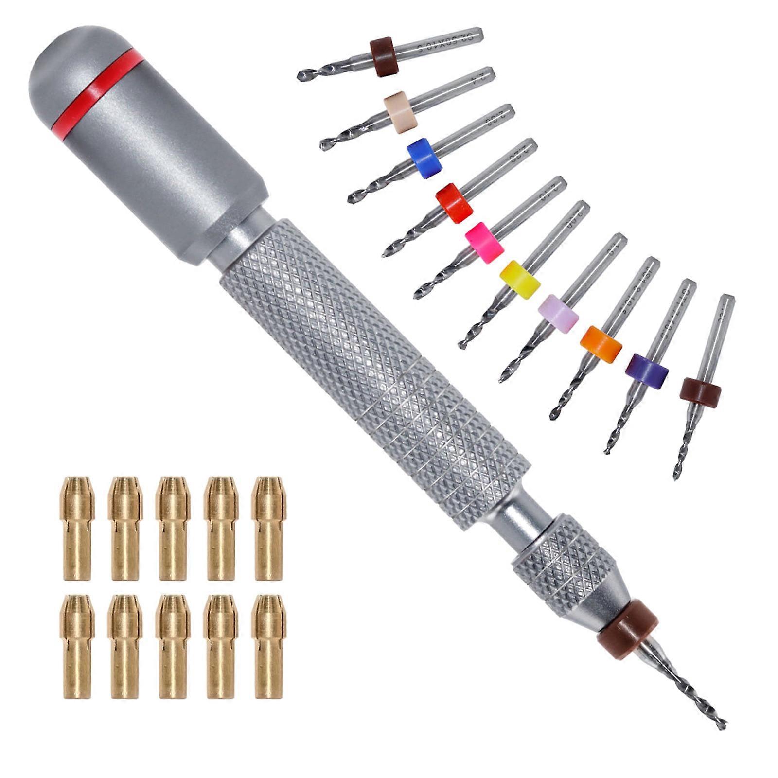 Compact Hand Twist Drill Set Double Bearing Design Enhances Efficiency For Model Making Jewelry Crafting Hobby Projects Multicolor