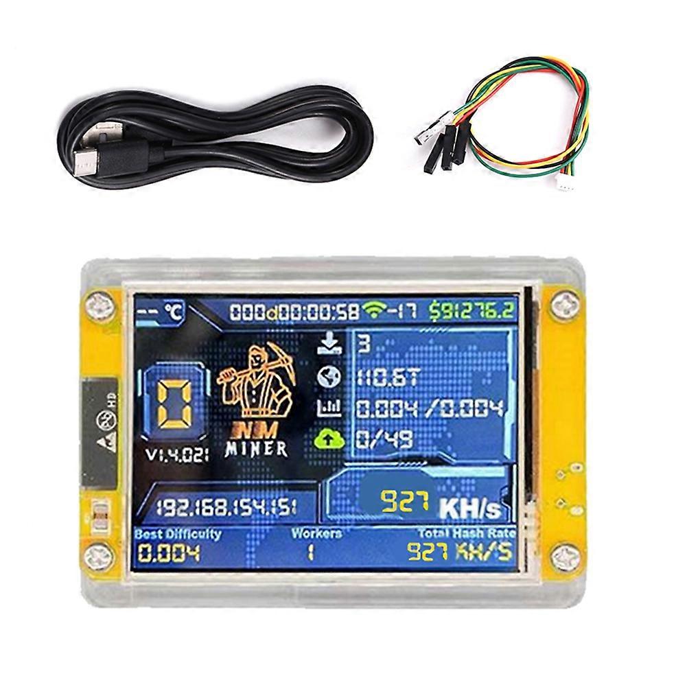 930KH/S NMMiner NerdMiner 3.5 Inch Big Display Bitcoin Crypto Solo Lottery Miner Upgraded Harshrate NerdMiner