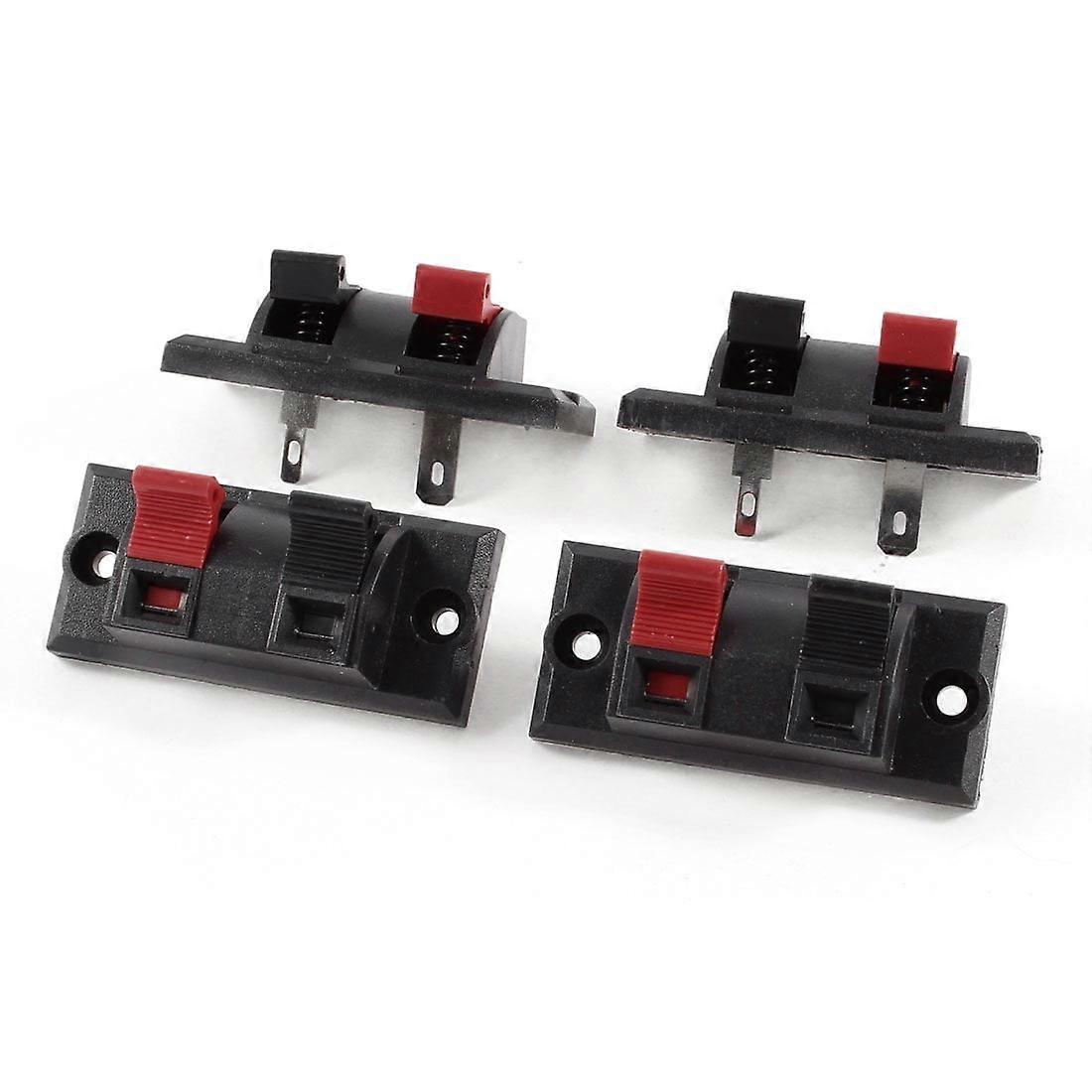 4 Pcs 55mm x 25mm 2 Positions Push in Jack Spring Load Audio Speaker Terminals
