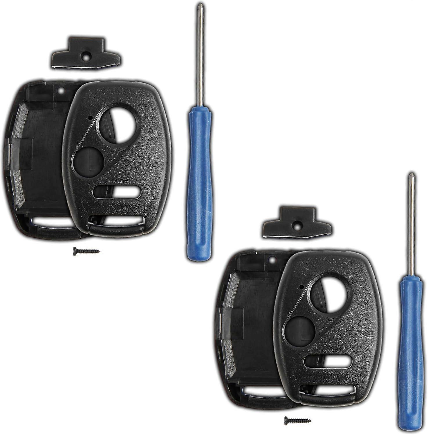 2x Key Fob Case Replacement for 2002 2003 2004 2005 2006 2007 2008 2009 2010 2011 2012 2013 2014 2015 2016 2017 Honda Remote Shell Kit,