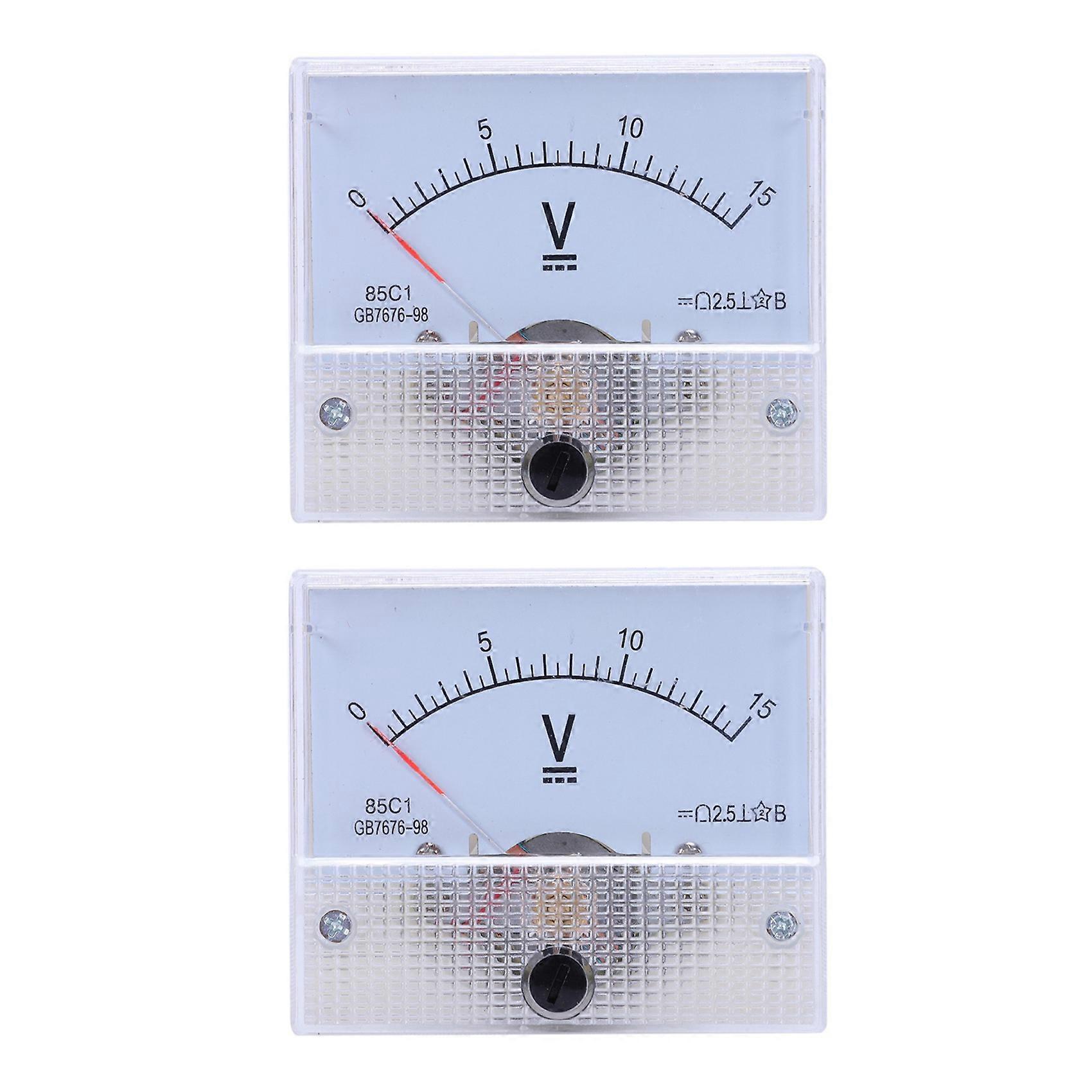2X 85C1 Fine Tuning Dial Analog Volt Panel Meter Gauge DC 0-15V