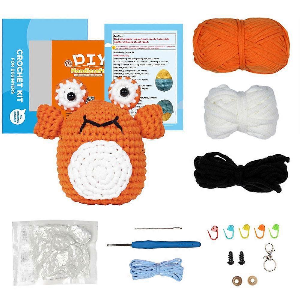 Crochet Kit For Beginners Complete DIY Craft Set With Yarn Hooks Needles Scissors Fiber Filling And Instructions
