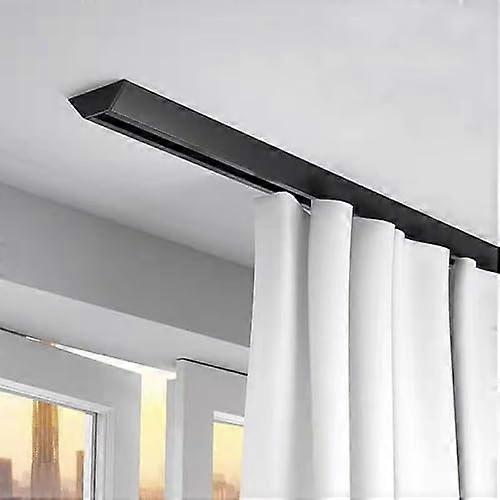 Invisible UltraThin Curtain Track 4ft Aluminum Rail with Hooks for Room Divider, White 1.2m