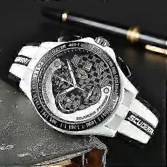 Business White Classic Original Brand Watch Aikuisten tyylit ruostumattomasta teräksestä valmistettu automaattinen päivämääräkello muotihihna vedenpitävä AAA kellot
