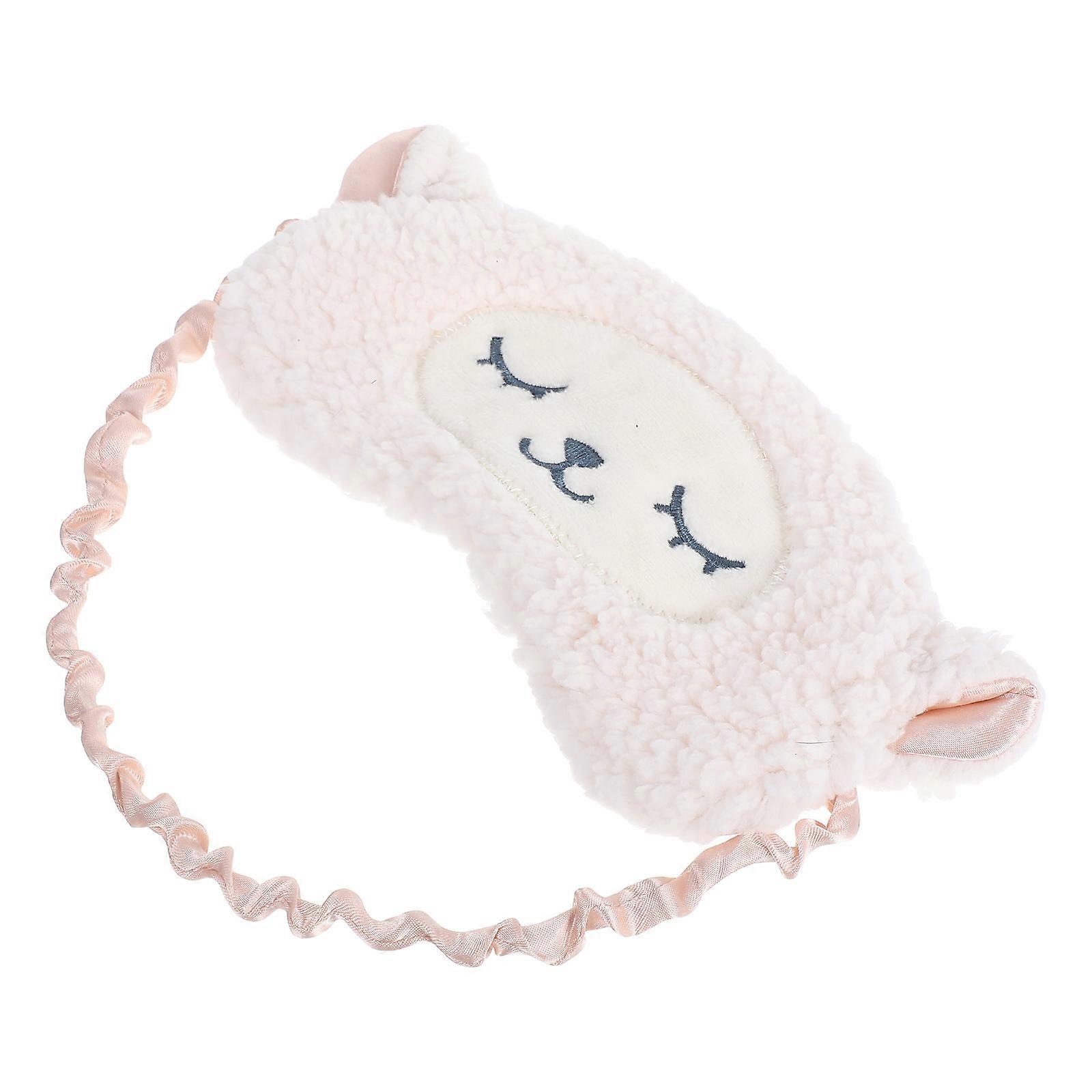 Light Blocking Eye Mask for Sleeping Use with Elastic Strap Ivory Plush