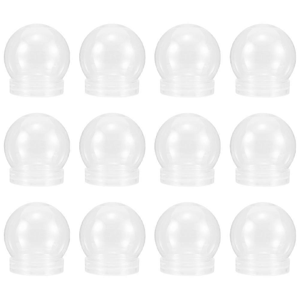 DIY Snowball 12Pcs Plastic Snow Globes with Screw Cap for Creative Crafting