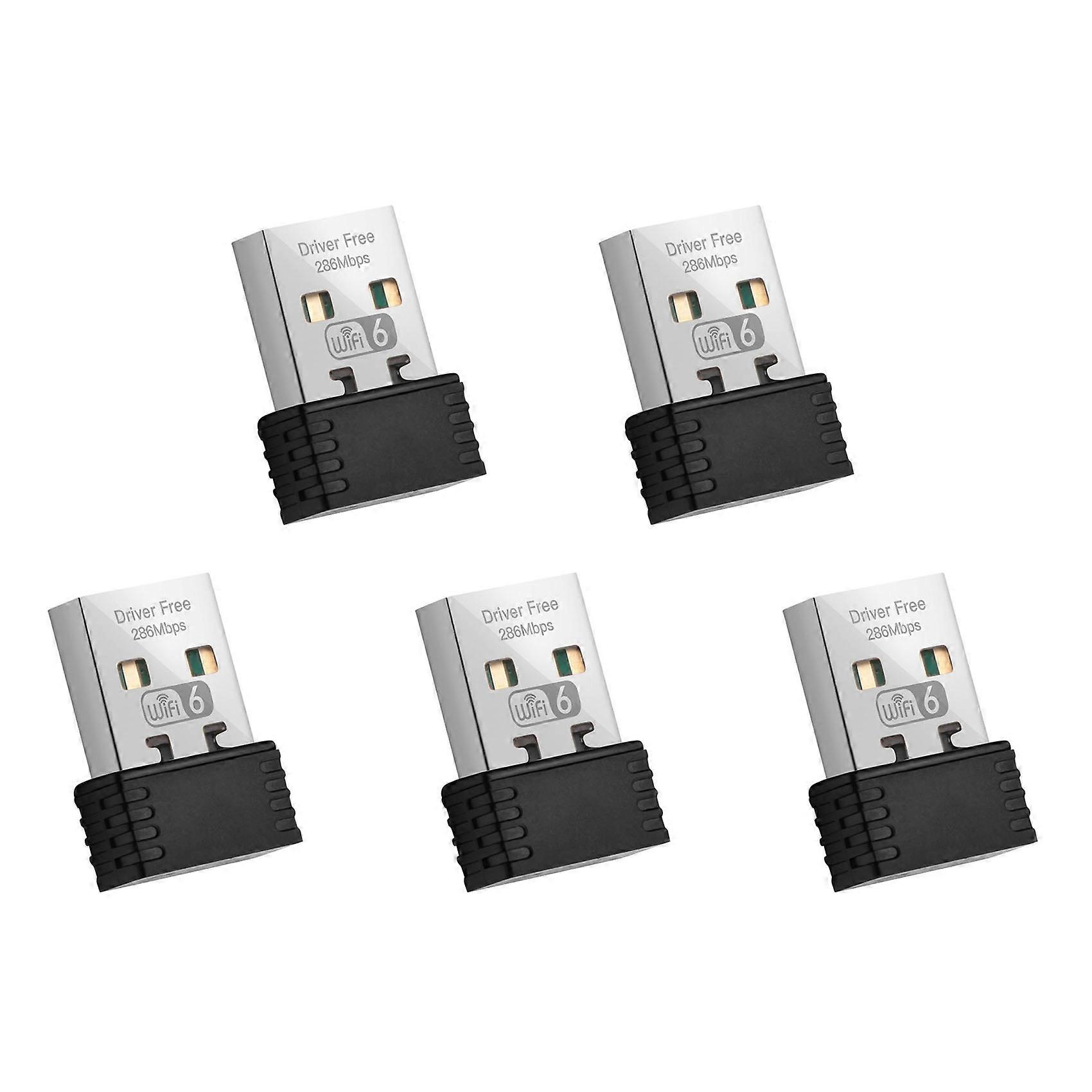 5X Wireless WiFi 6 Adapter AX286 802.11Ax 2.4GHz Free Driver USB Network Card for Win7/10/11 Computer Mini WiFi Receptor
