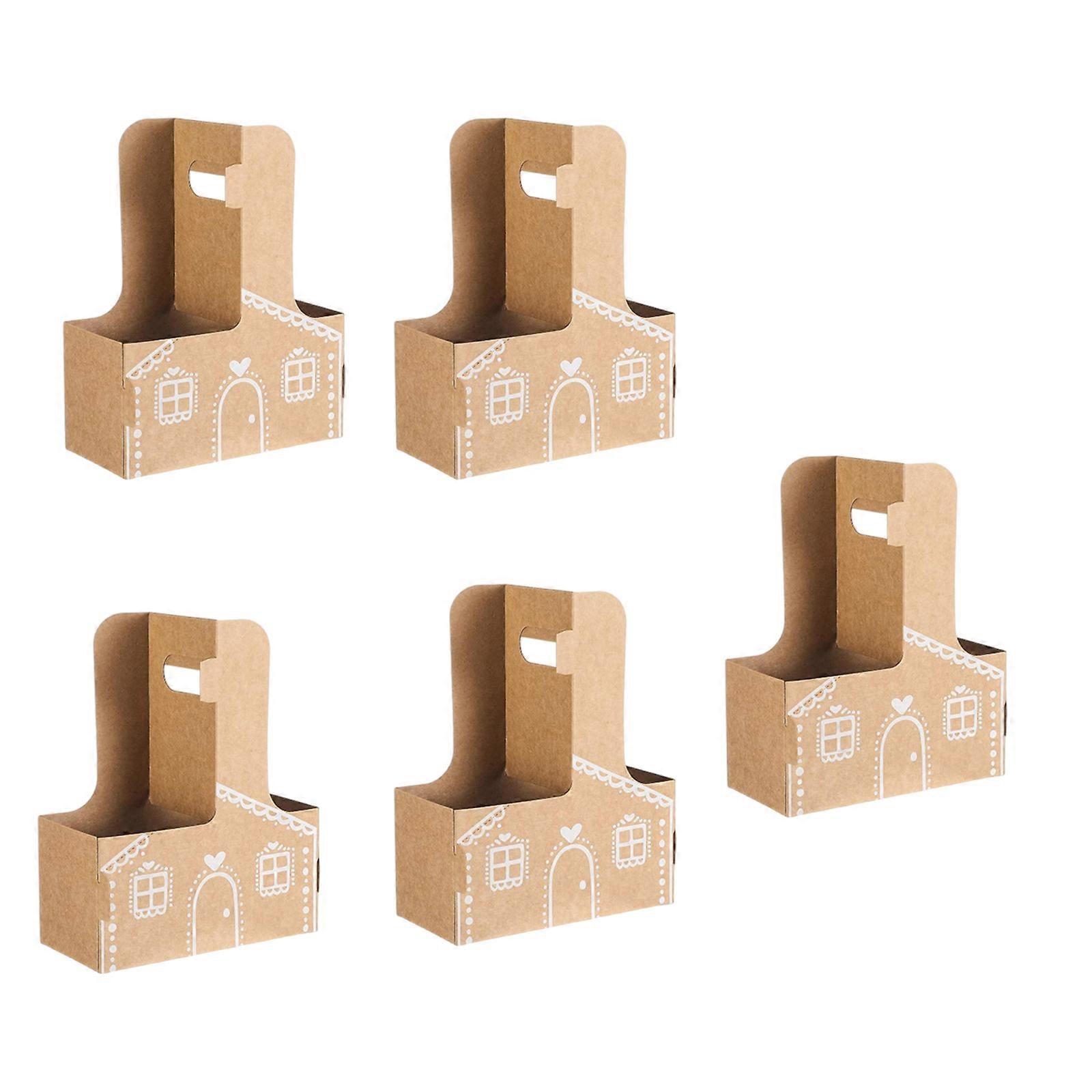 Takeaway Easy Assembly No Tools Foldable Cardboard Beverage Holders Takeaway Cardboard Holder Multicolor