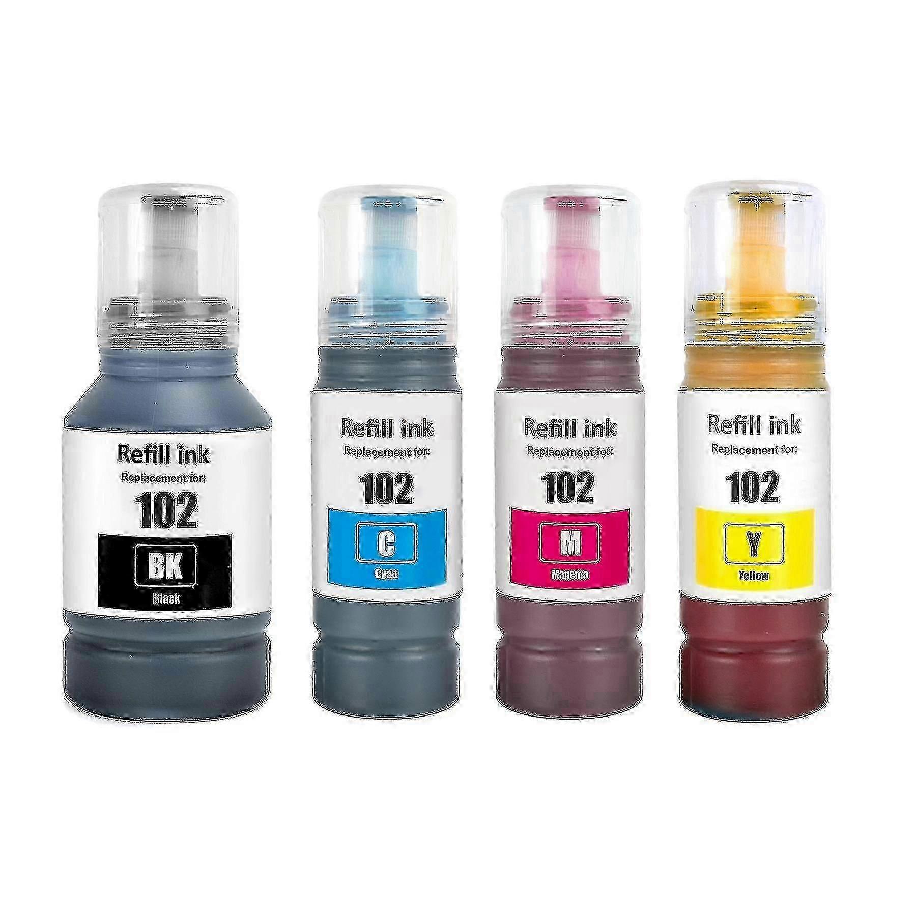 Set of 4 Ink Bottles 127ml/70ml to replace Epson 102 Compatible/non-OEM from Go Inks