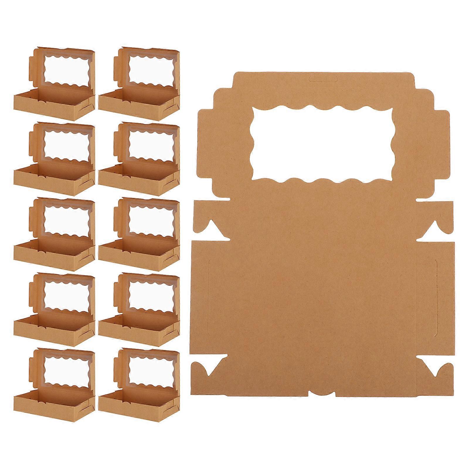 Cookie Box with Window Pastry Boxes with Window for Storage 12Pcs Paper Packaging