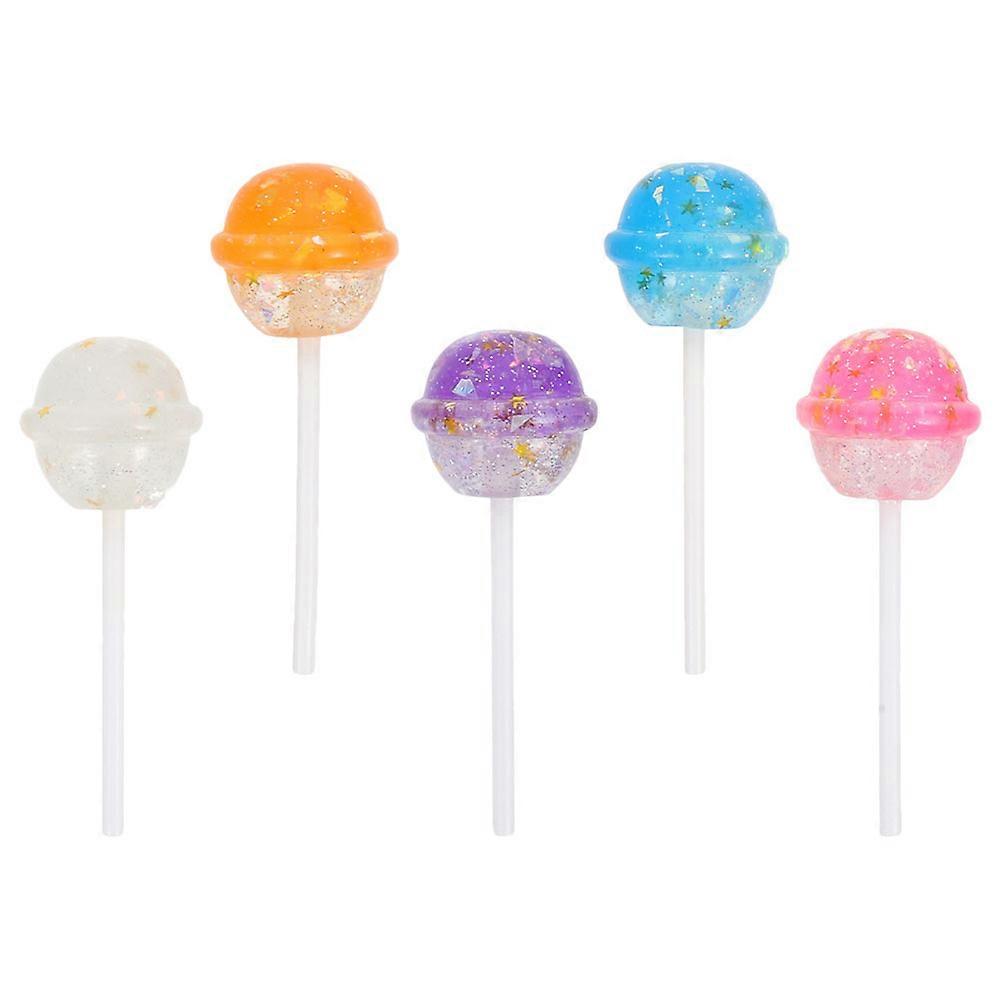 Simulation Resin Lollipop Charms for Jewelry Making 5Pcs Assorted Colors