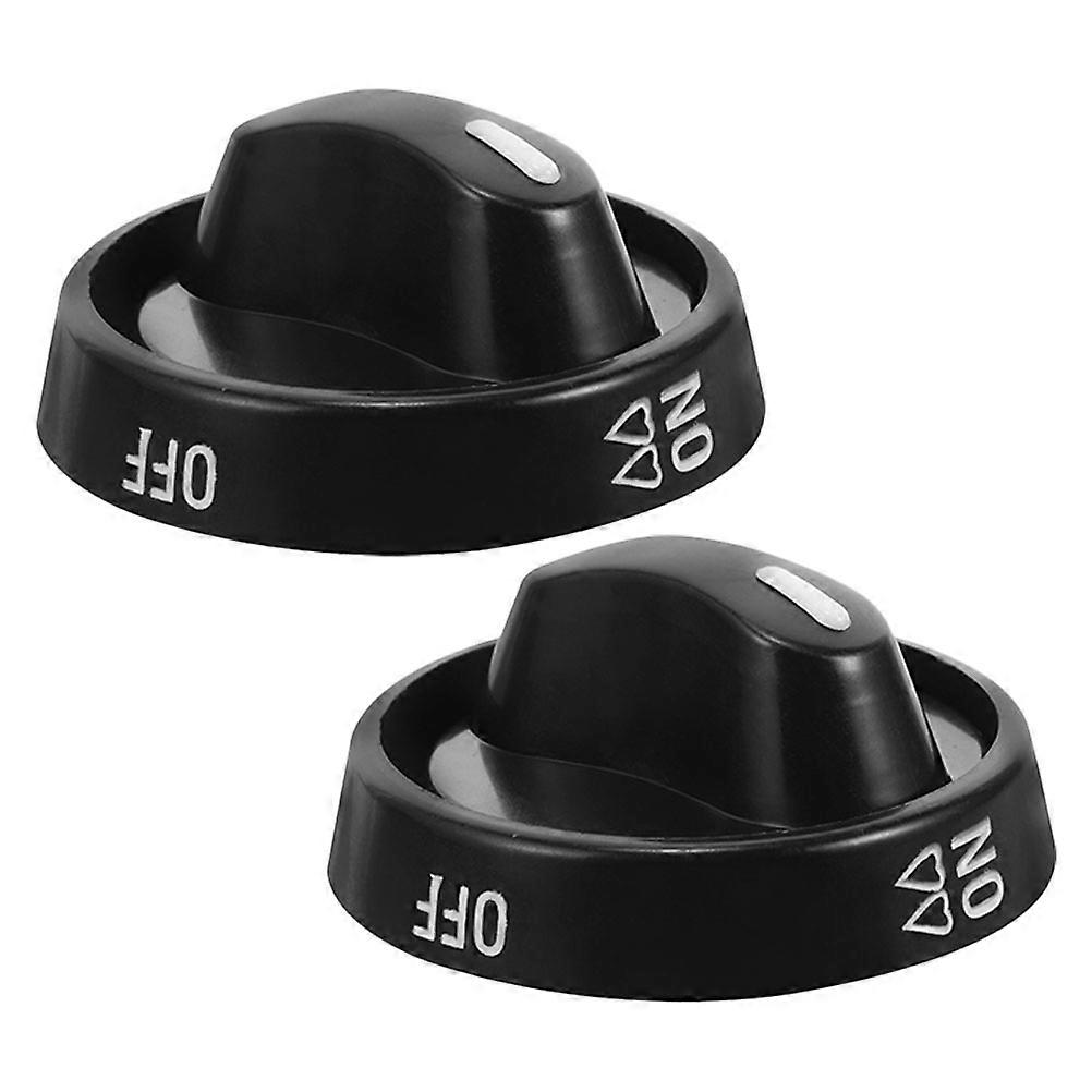 Black Gas Stove Knobs Plastic Control Knobs for Cooker Replacement 2Pcs Set