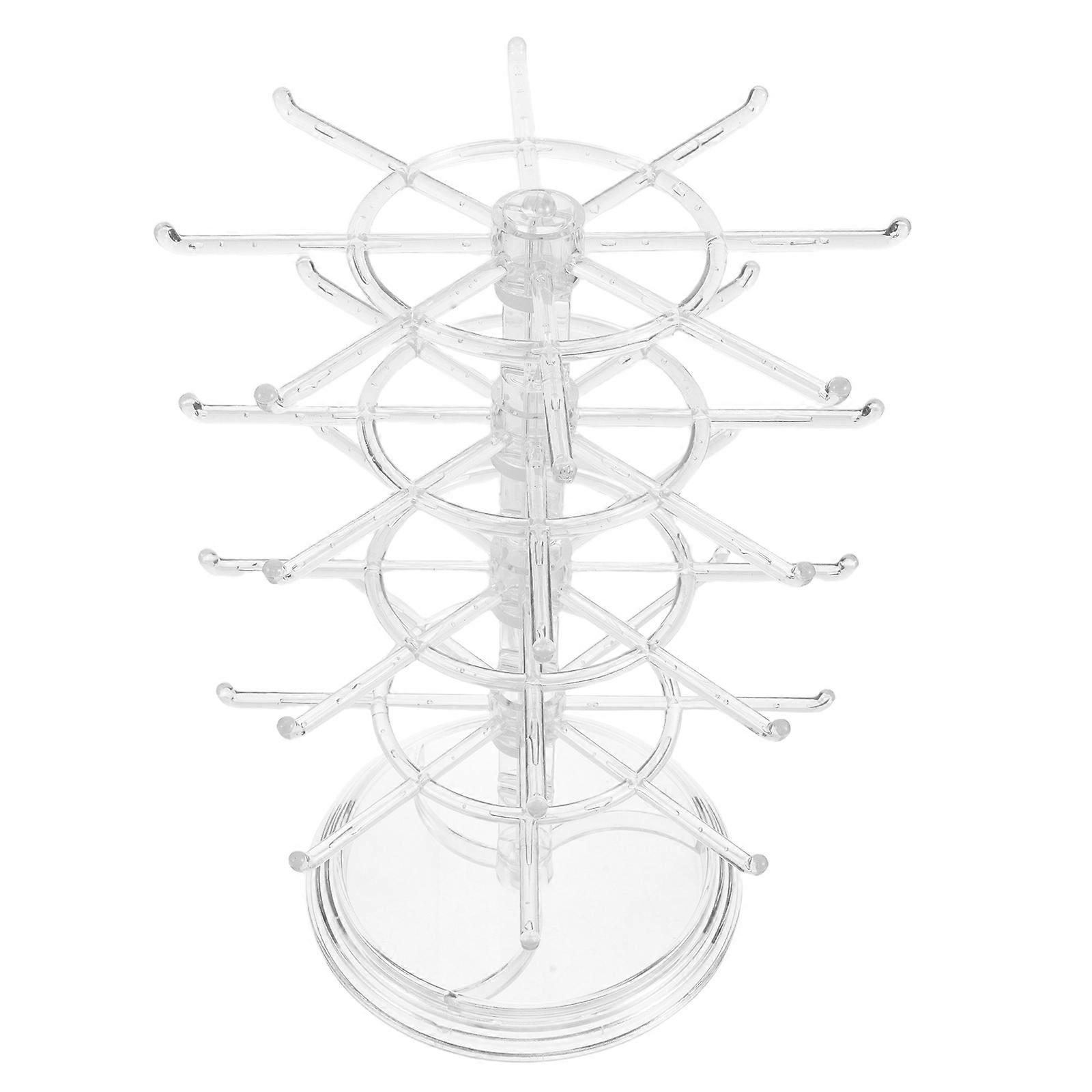 Rotating Jewelry Stand Compact Organizer for Display Transparent Plastic