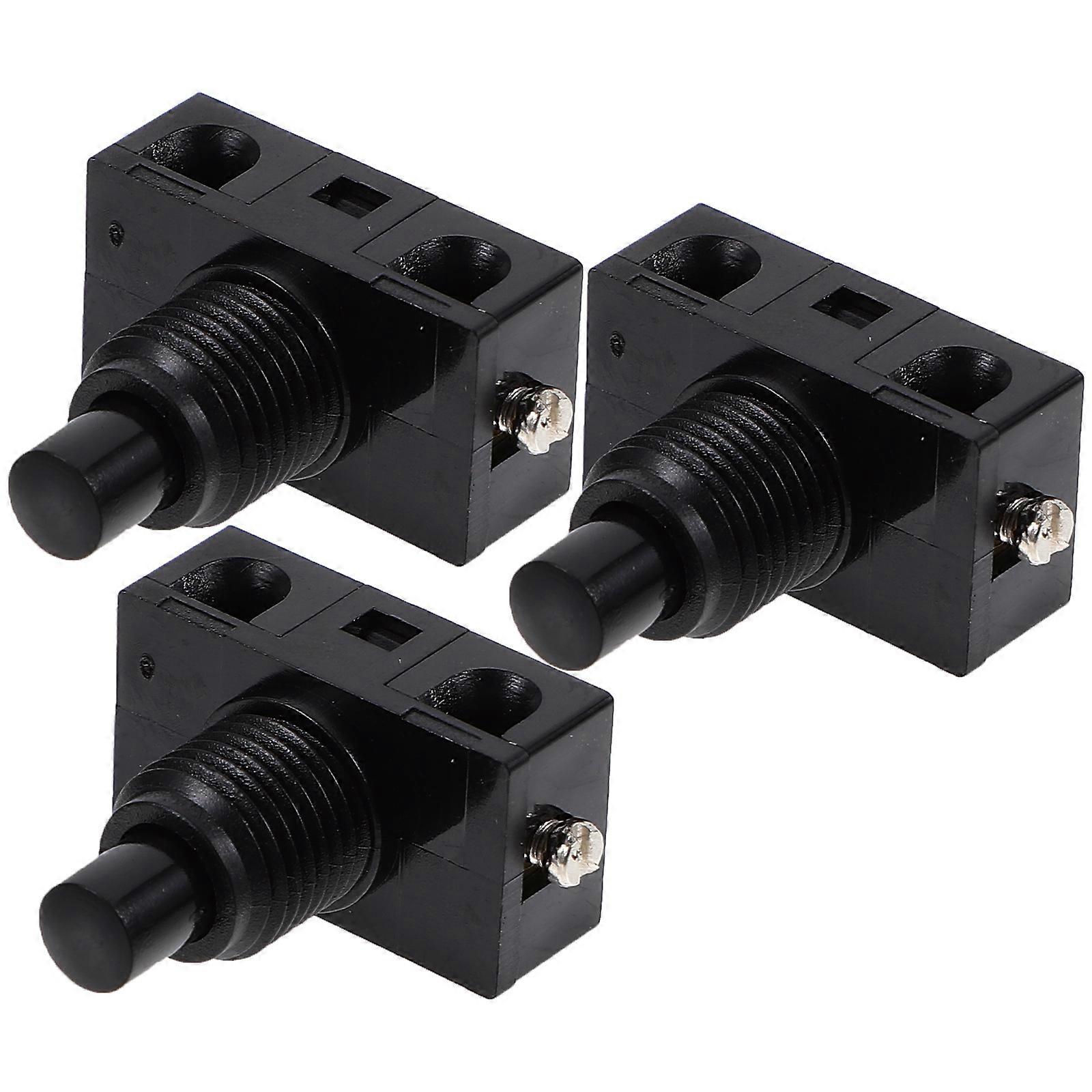 Black Push Button for Light and Appliances with Stable ABS Material Practical and Durable 3Pcs