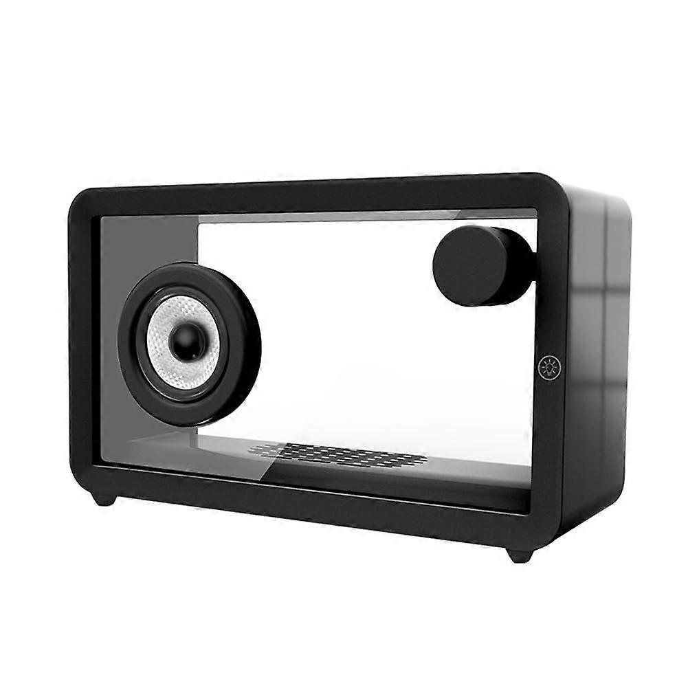 Bluetooth Speaker Portable RGB LED Atmosphere Light Transparent Desktop Small Black