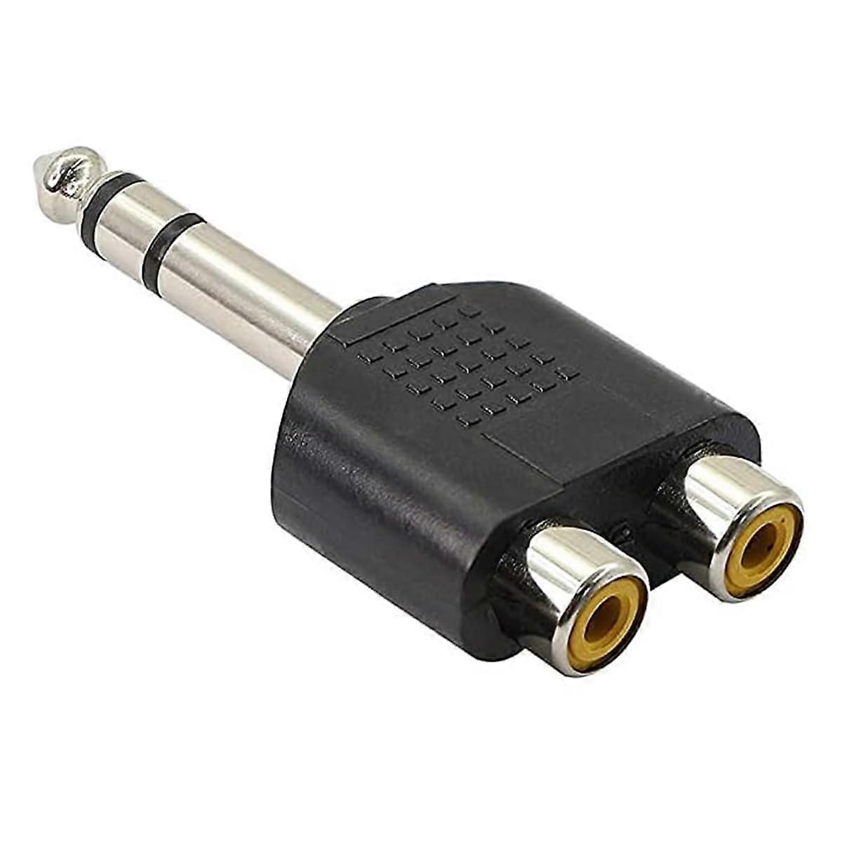 TRS 6.35mm to Two RCA Audio Splitter Connector, 1/4 Inch TRS to Dual RCA Female, Stereo Interconnect Audio Adapter
